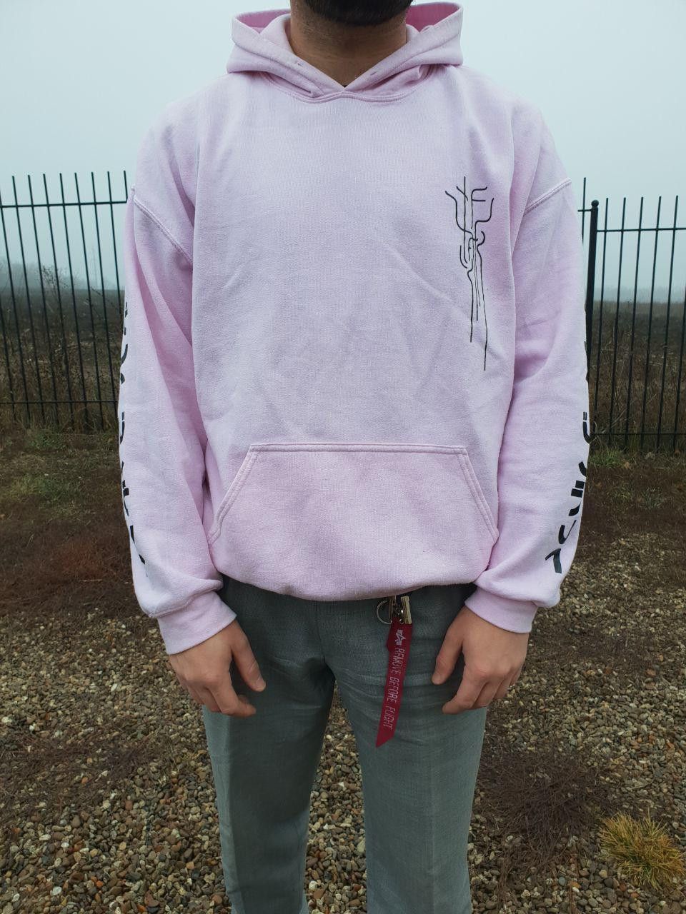Anime × Japanese Brand Vintage Light Pink Symbols Design Hoodie Sweatshirt Size US XL / EU 56 / 4 - 4 Thumbnail