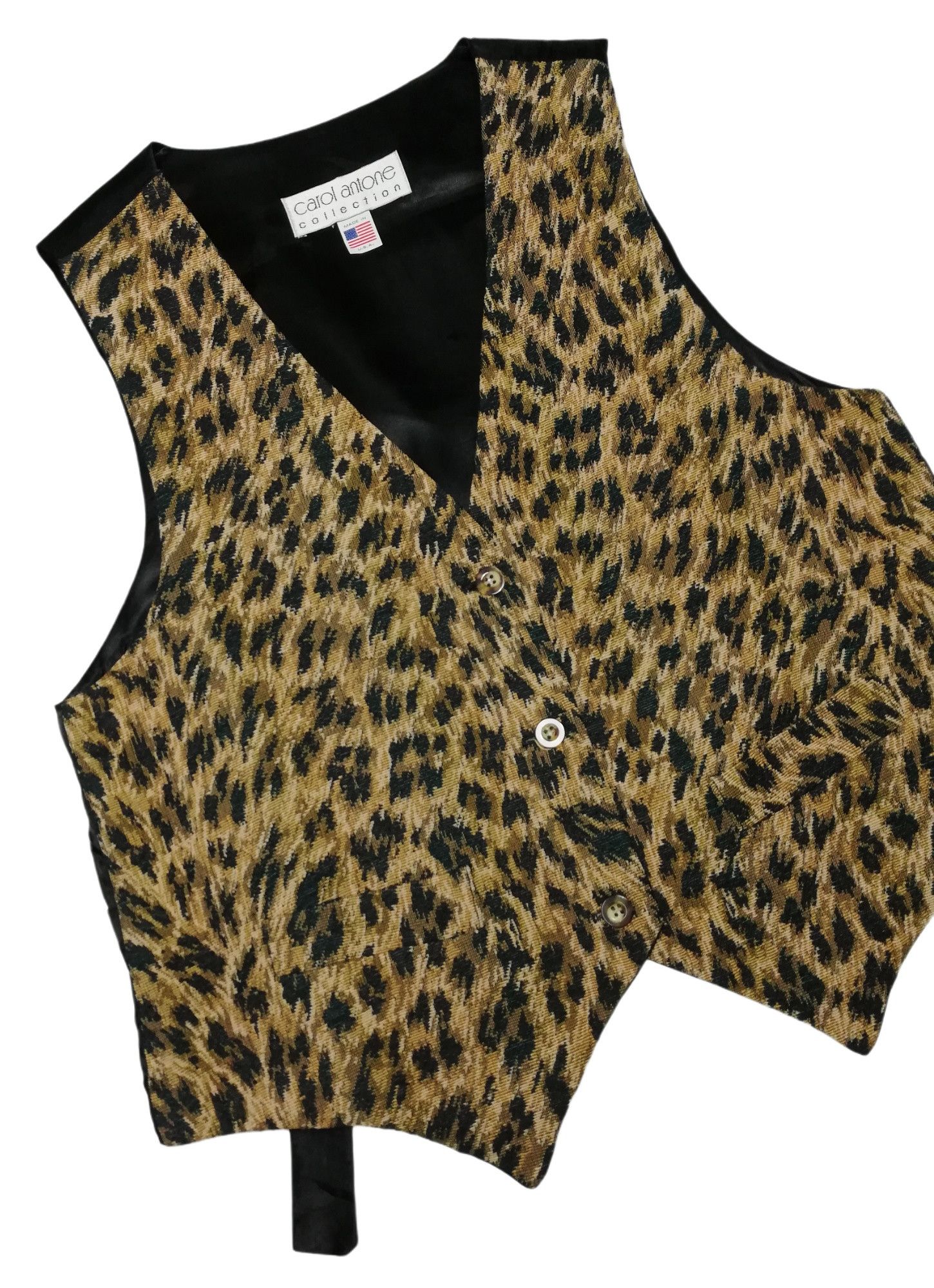 Vintage 🔥SUMMER SALE Carol Antone Collection Leopard Button Vest Size US S / EU 44-46 / 1 - 3 Thumbnail