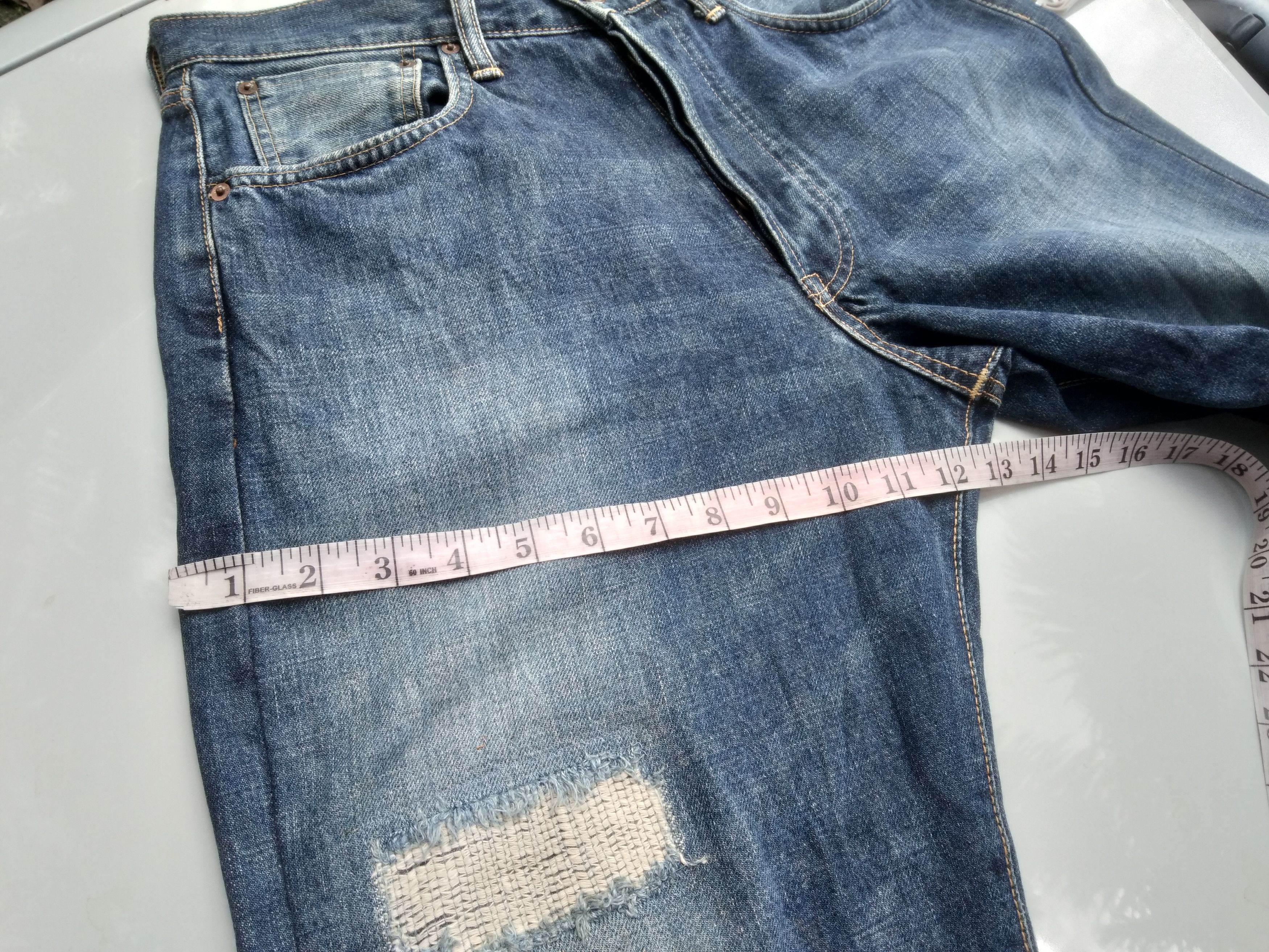 Edwin × Japanese Brand VINTAGE EDWIN 505 SELVEDGE JEANS JAPAN DISTRESSED Size US 30 / EU 46 - 19 Thumbnail