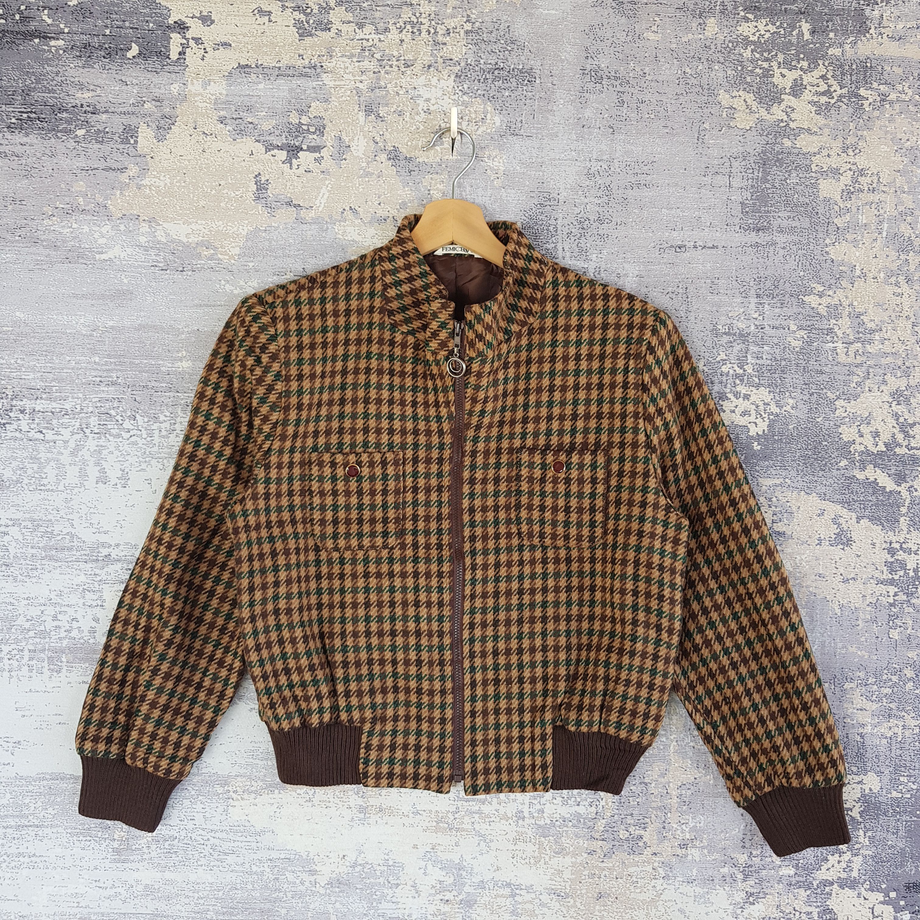 Japanese Brand × Vintage Japanese Femicraft Varsity Jacket Tartan Wool Jacket Size S / US 4 / IT 40 - 1 Thumbnail