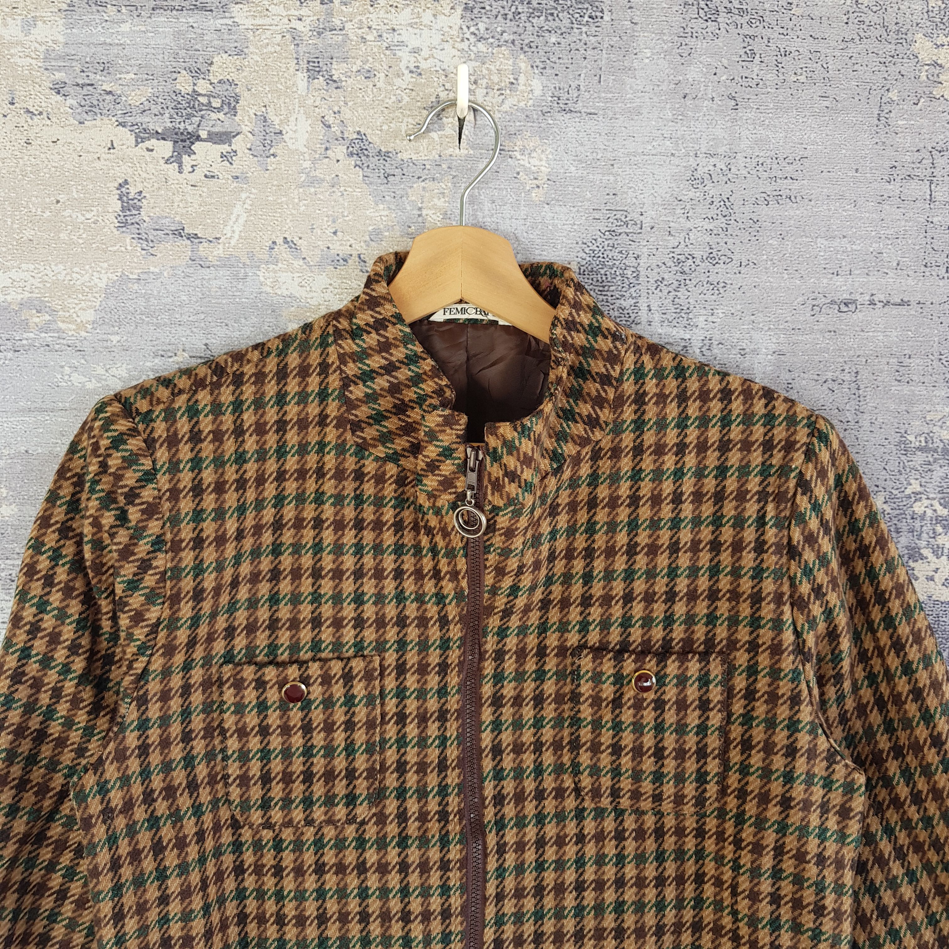Japanese Brand × Vintage Japanese Femicraft Varsity Jacket Tartan Wool Jacket Size S / US 4 / IT 40 - 2 Thumbnail
