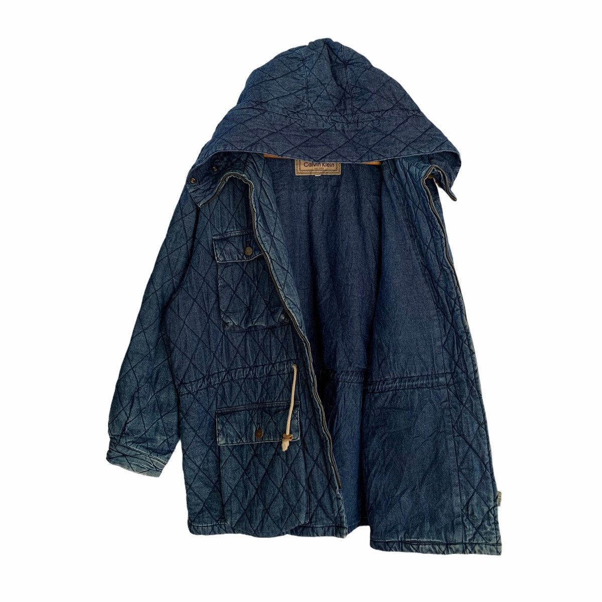Calvin Klein × Vintage Vintage Calvin Klein Hoodie Tactical Denim Cargo Jacket Size US M / EU 48-50 / 2 - 2 Thumbnail