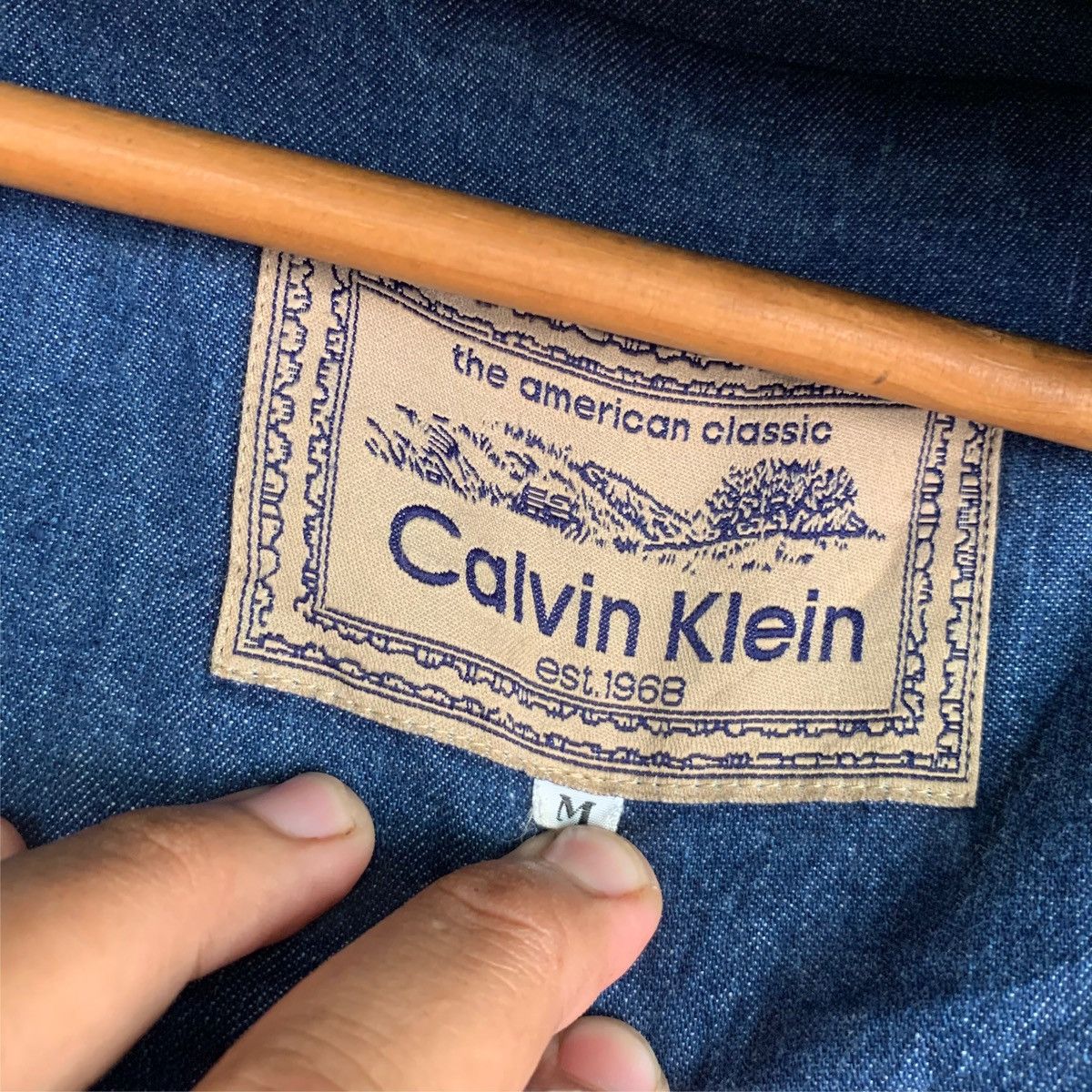 Calvin Klein × Vintage Vintage Calvin Klein Hoodie Tactical Denim Cargo Jacket Size US M / EU 48-50 / 2 - 9 Thumbnail