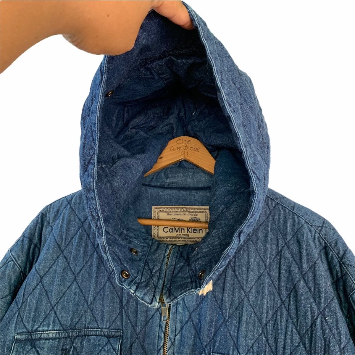 Calvin Klein × Vintage Vintage Calvin Klein Hoodie Tactical Denim Cargo Jacket Size US M / EU 48-50 / 2 - 6 Thumbnail