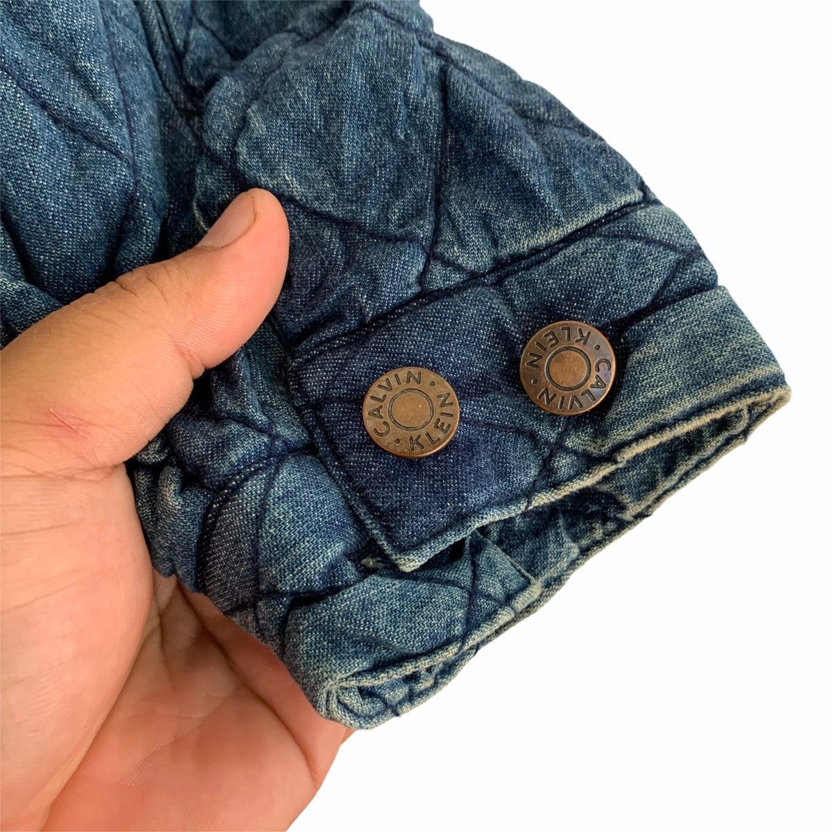 Calvin Klein × Vintage Vintage Calvin Klein Hoodie Tactical Denim Cargo Jacket Size US M / EU 48-50 / 2 - 7 Thumbnail