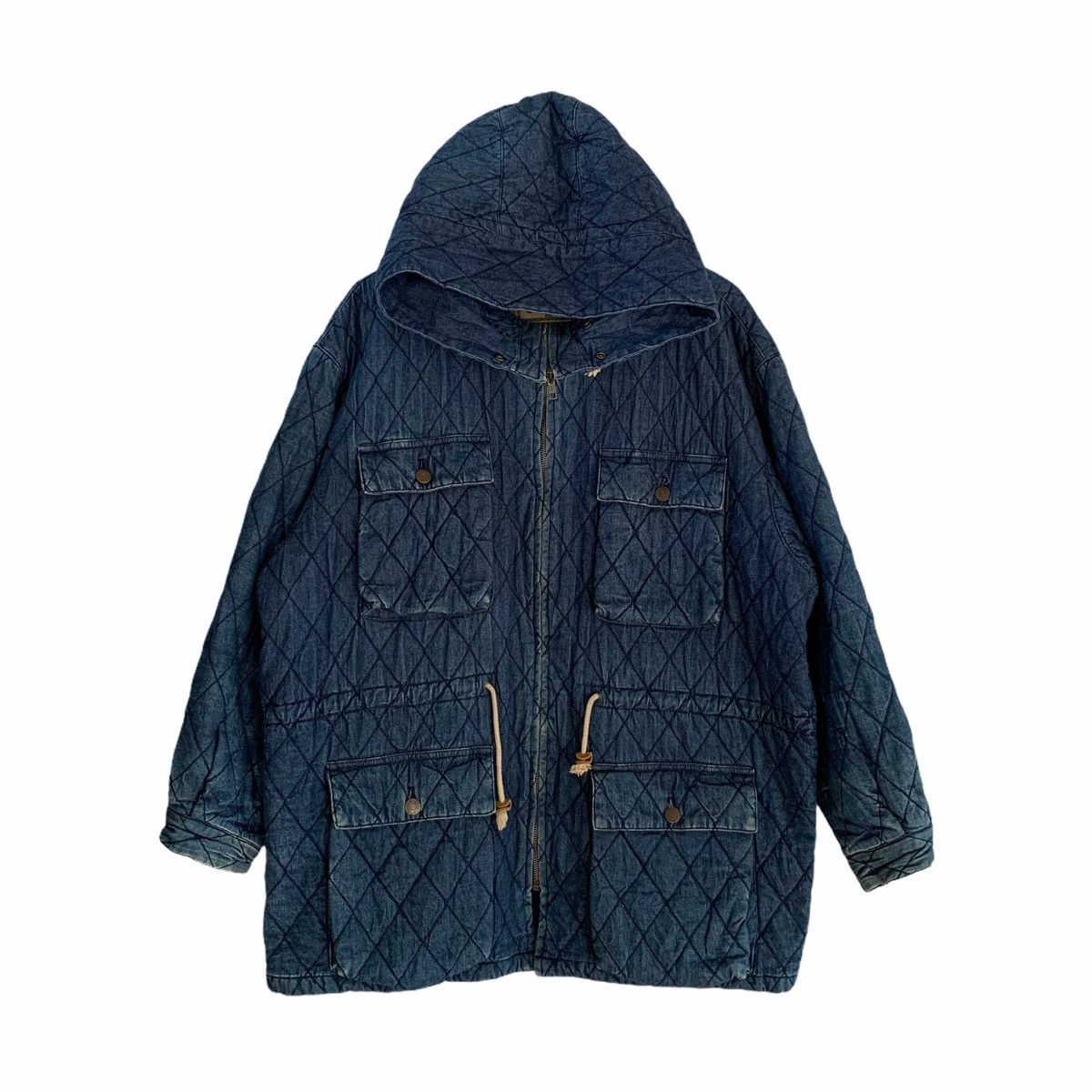 Calvin Klein × Vintage Vintage Calvin Klein Hoodie Tactical Denim Cargo Jacket Size US M / EU 48-50 / 2 - 1 Thumbnail