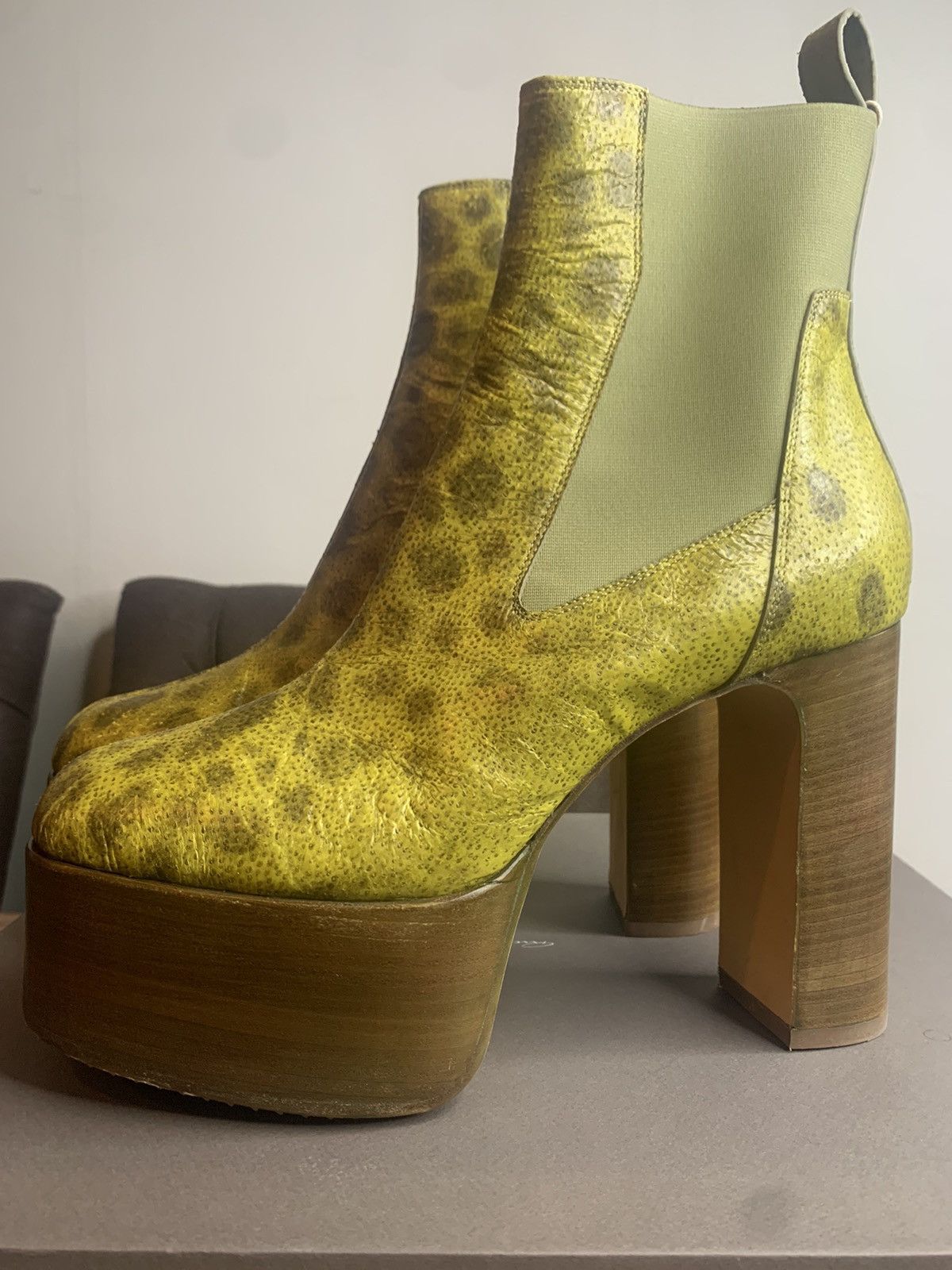 Rick Owens Rare 1–1 Wolf fish leather kiss boots Size US 8 / EU 41 - 3 Thumbnail