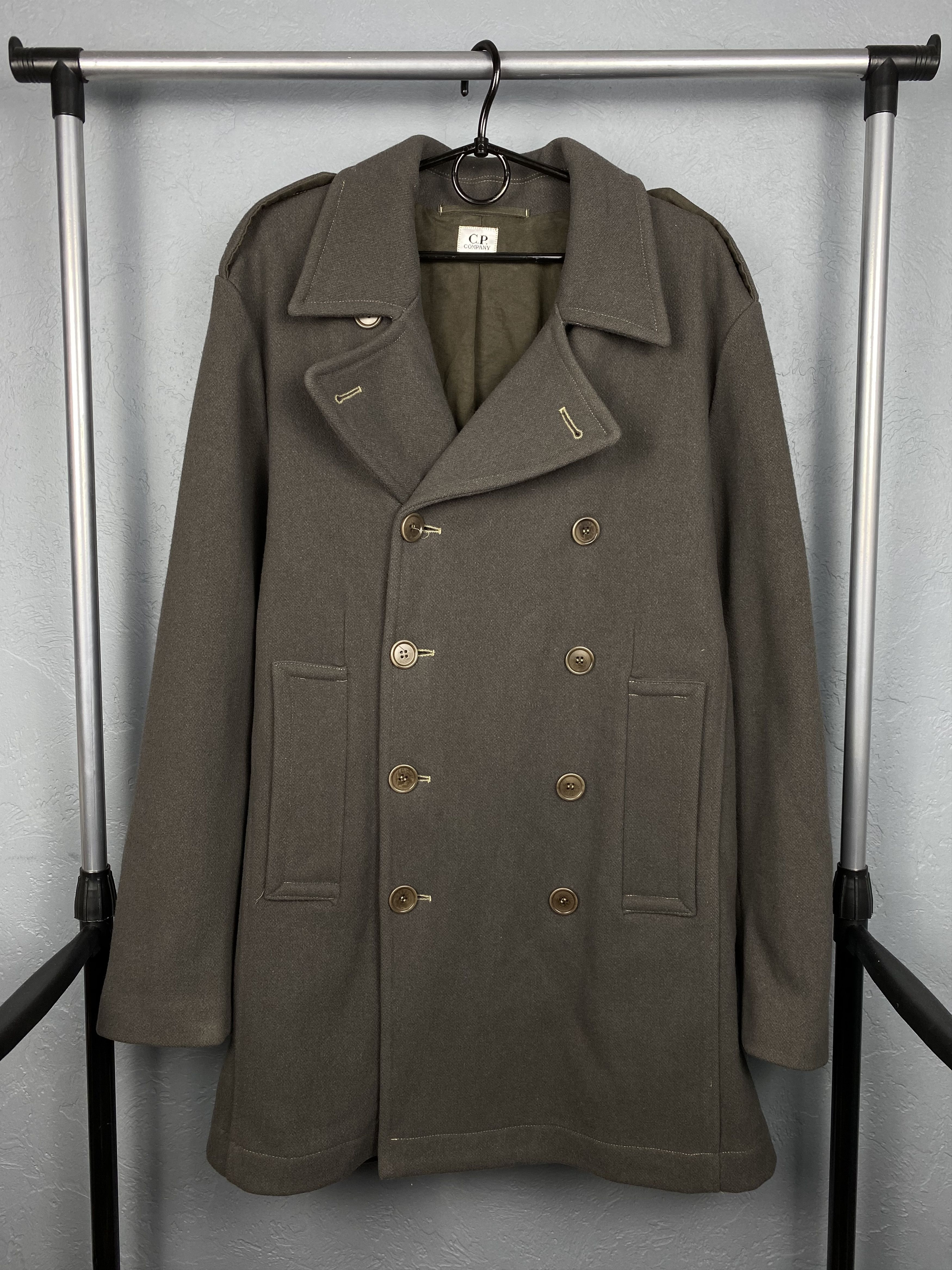 C.P. Company × Massimo Osti × Vintage C.P. Company Vintage Mens Double Breasted Wool Coat Size US L / EU 52-54 / 3 - 1 Thumbnail