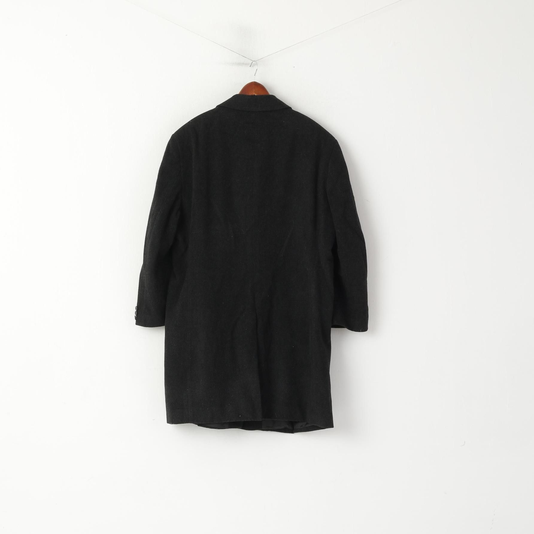 Vintage Vintage Men 58 48 XL Coat Charcoal Wool Cashmere 3103 Size US XL / EU 56 / 4 - 5 Thumbnail