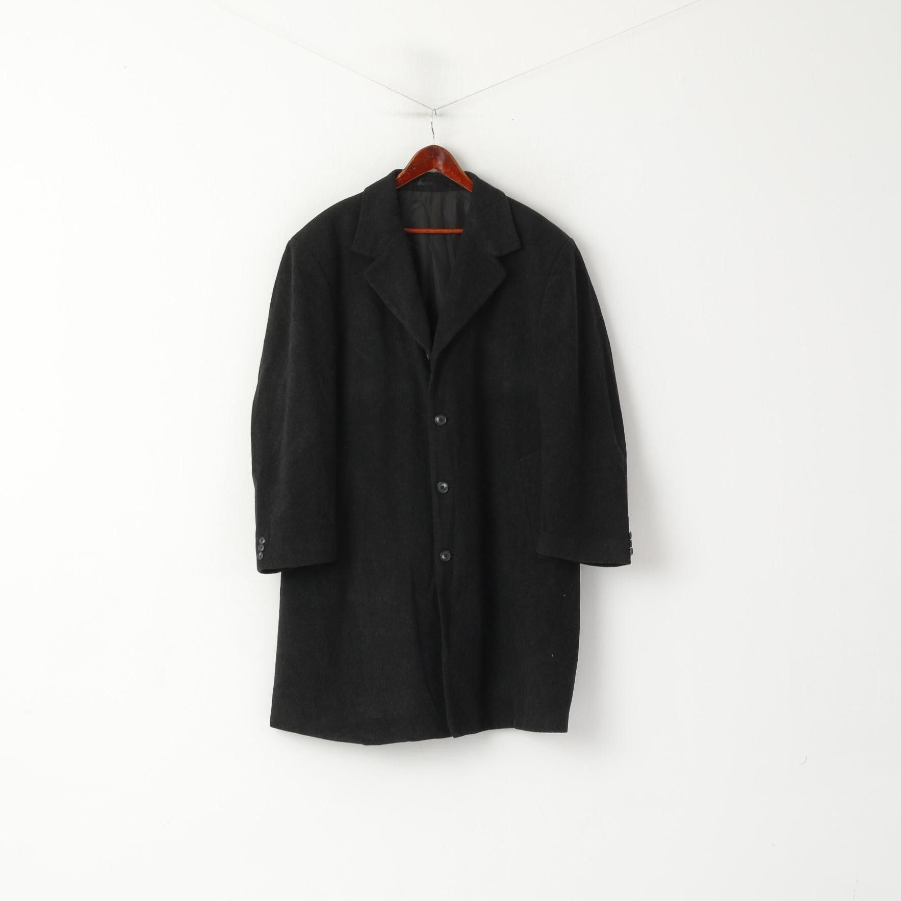 Vintage Vintage Men 58 48 XL Coat Charcoal Wool Cashmere 3103 Size US XL / EU 56 / 4 - 1 Thumbnail
