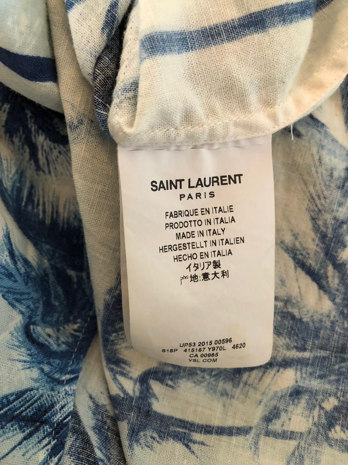 Saint Laurent Paris SS16 Palm Tree Hawaiian shirt 40 Size US M / EU 48-50 / 2 - 4 Thumbnail