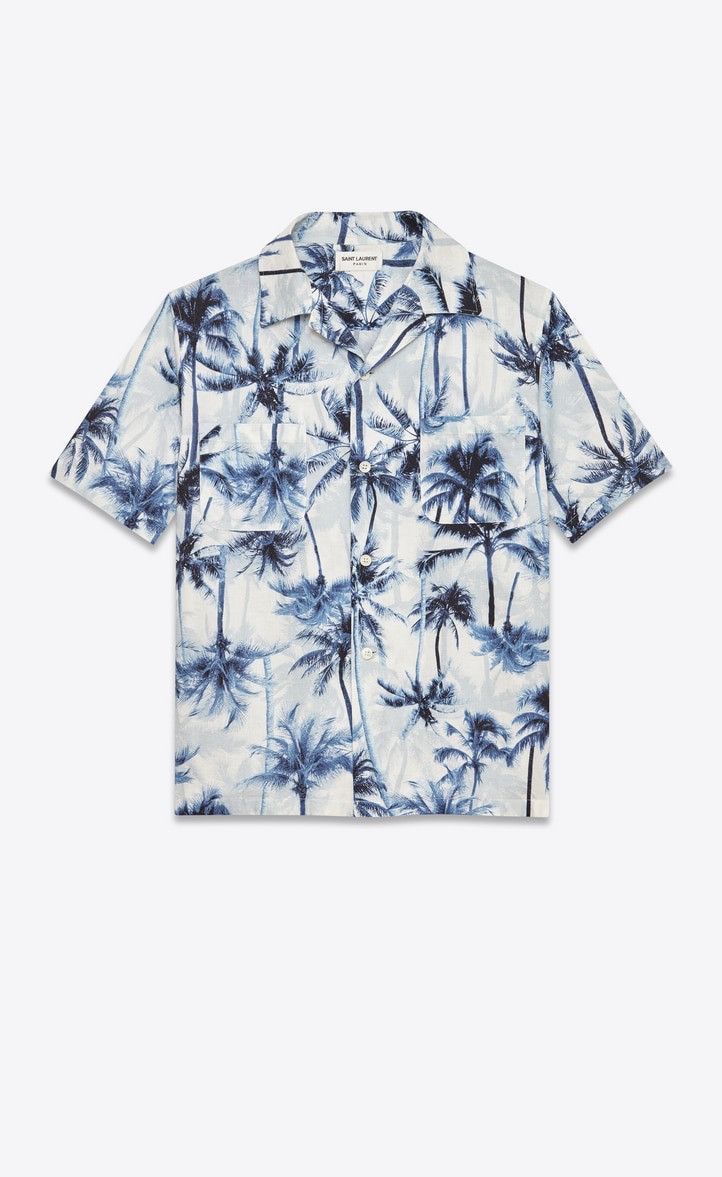Saint Laurent Paris SS16 Palm Tree Hawaiian shirt 40 Size US M / EU 48-50 / 2 - 7 Thumbnail