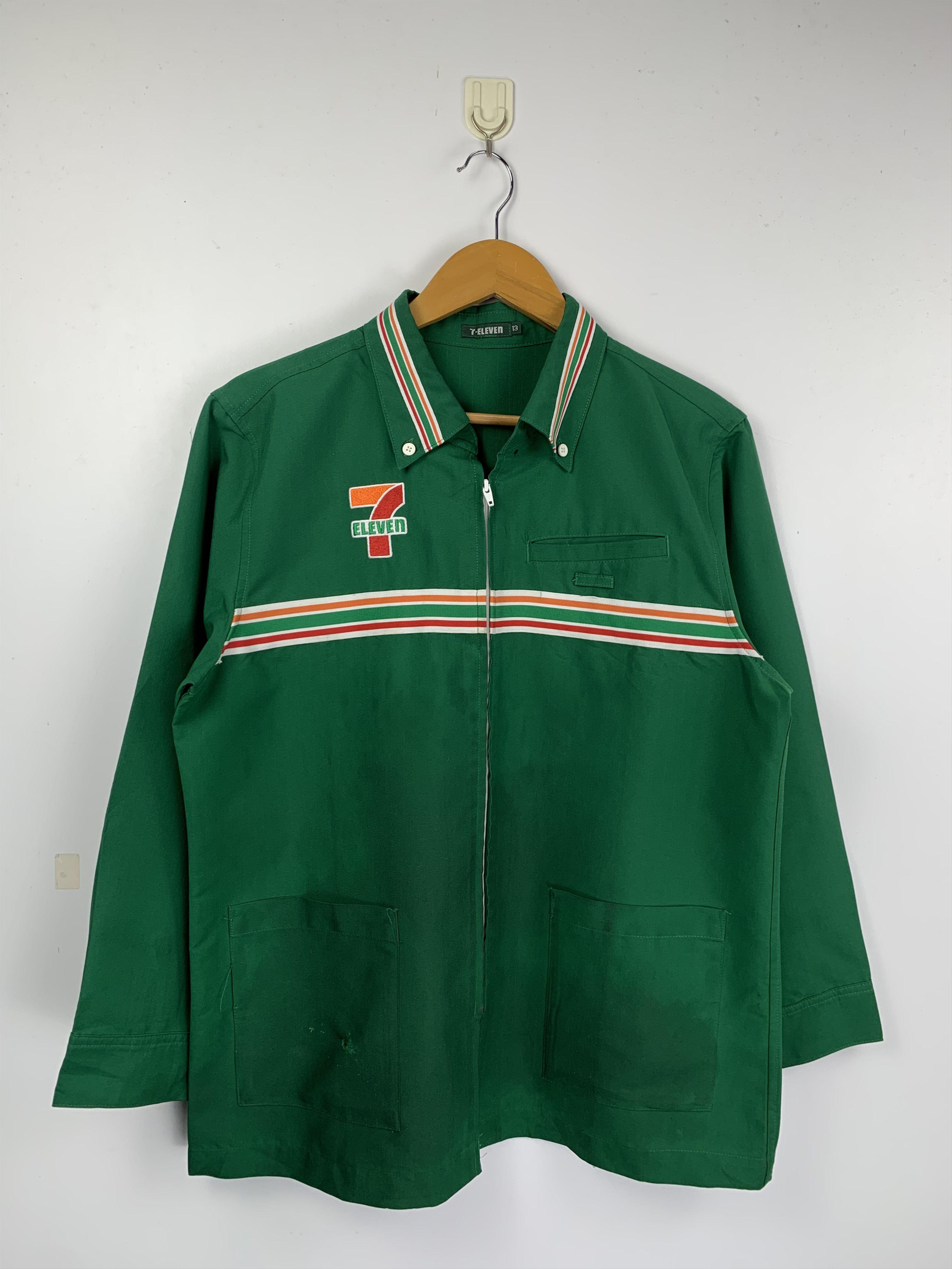 image of Vintage 90's 7 Eleven Workers Jacket in Green, Men's (Size Large)