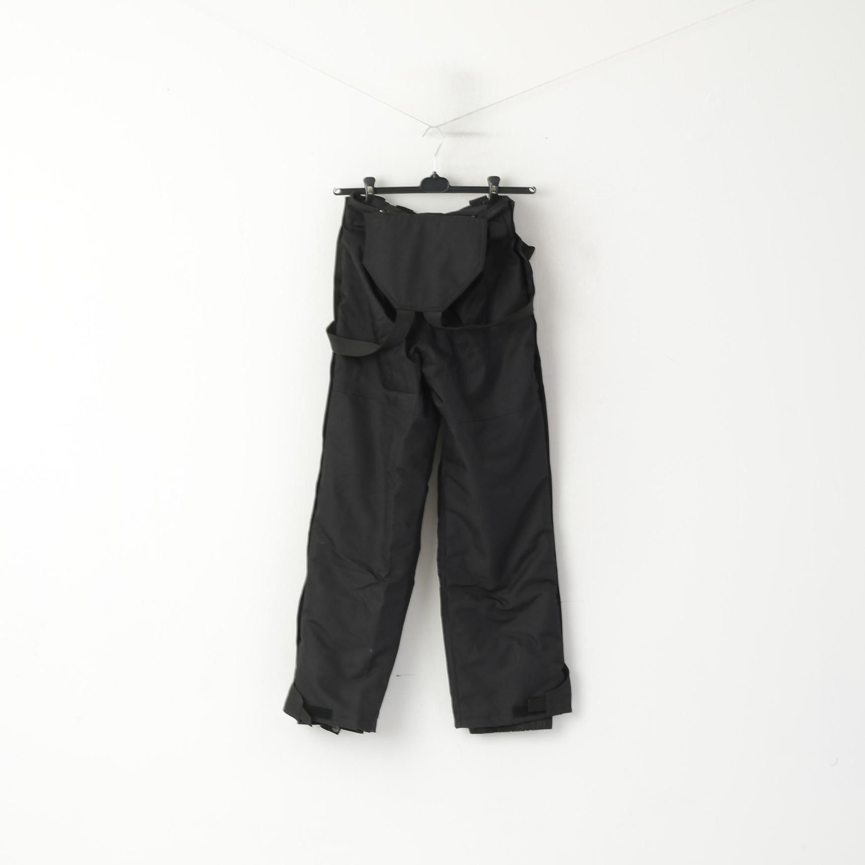 Vintage Stuf Women 36 S Ski Trousers Black Bibs Nylon 3118 Size 26" / US 2 / IT 38 - 7 Thumbnail