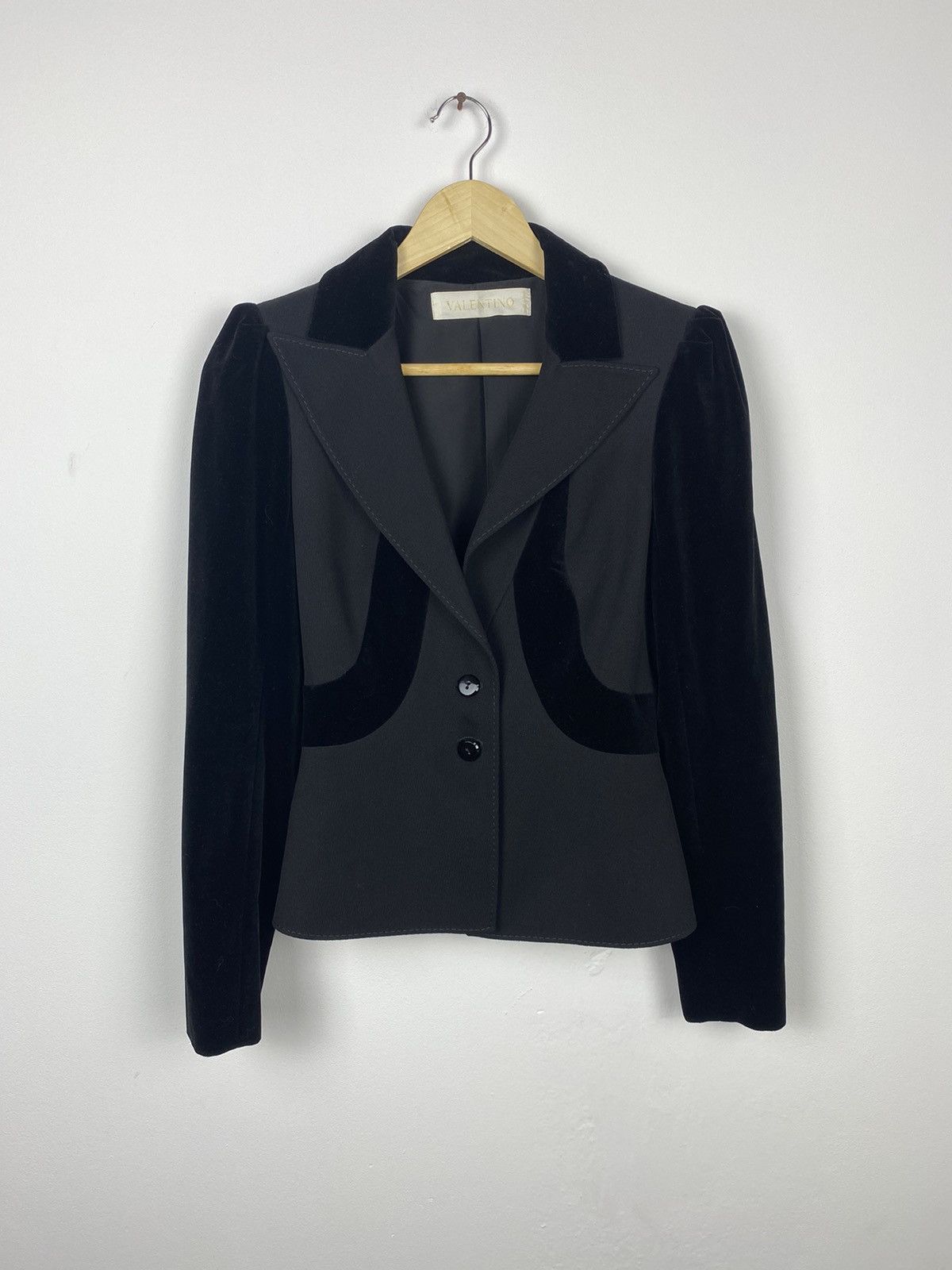 Giovanni Valentino RRP€2250 Valentino Cropped Velvet Double Lining Blazer W 4 Size S / US 4 / IT 40 - 1 Thumbnail