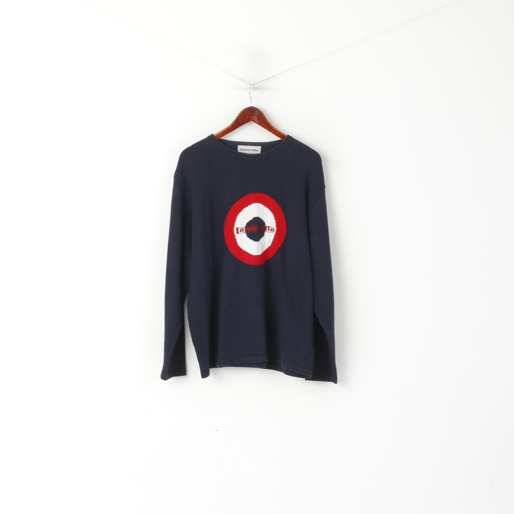 Lambretta Lambretta Men XL Jumper Navy Cotton Blend Crew 2954 Size US XL / EU 56 / 4 - 1 Thumbnail