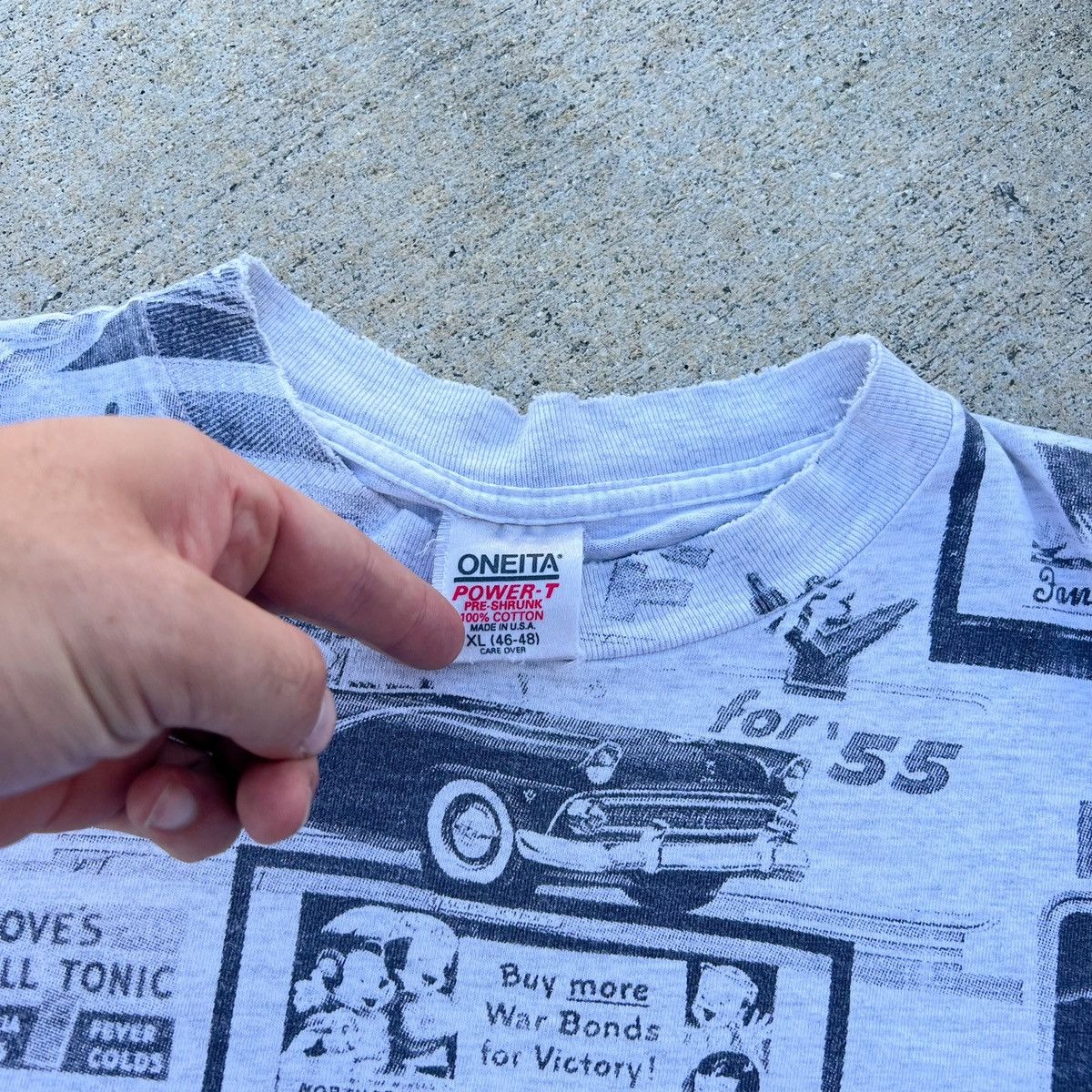 Vintage Vintage RARE 90s All Over Print 1950s Adverts Cars Planes Size US XL / EU 56 / 4 - 5 Thumbnail