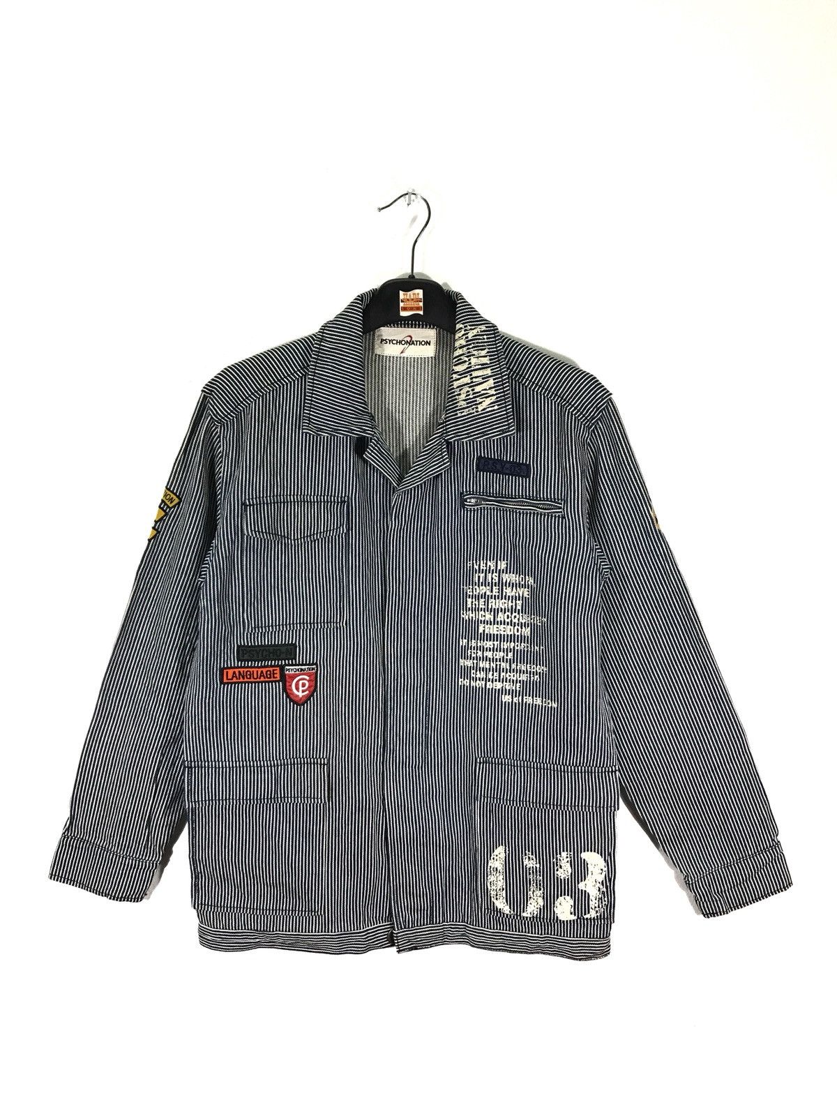 Japanese Brand Psychonation Hickory Striped Workwear Jackets Size US M / EU 48-50 / 2 - 1 Thumbnail
