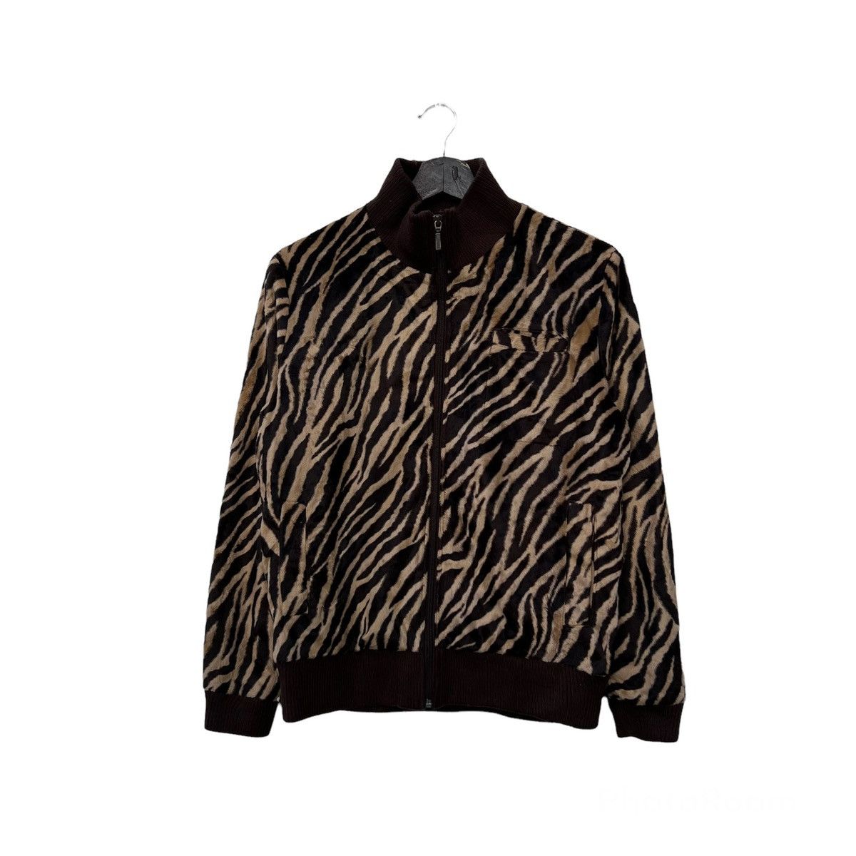 VINTAGE JAPAN KISSMARK ZIPPER JACKET TIGER STRIPED DESIGN