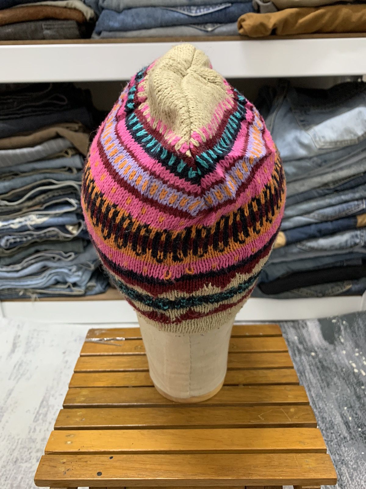 14th Addiction Vintage American Native Tribal Art Beanie Hat Size ONE SIZE - 4 Thumbnail