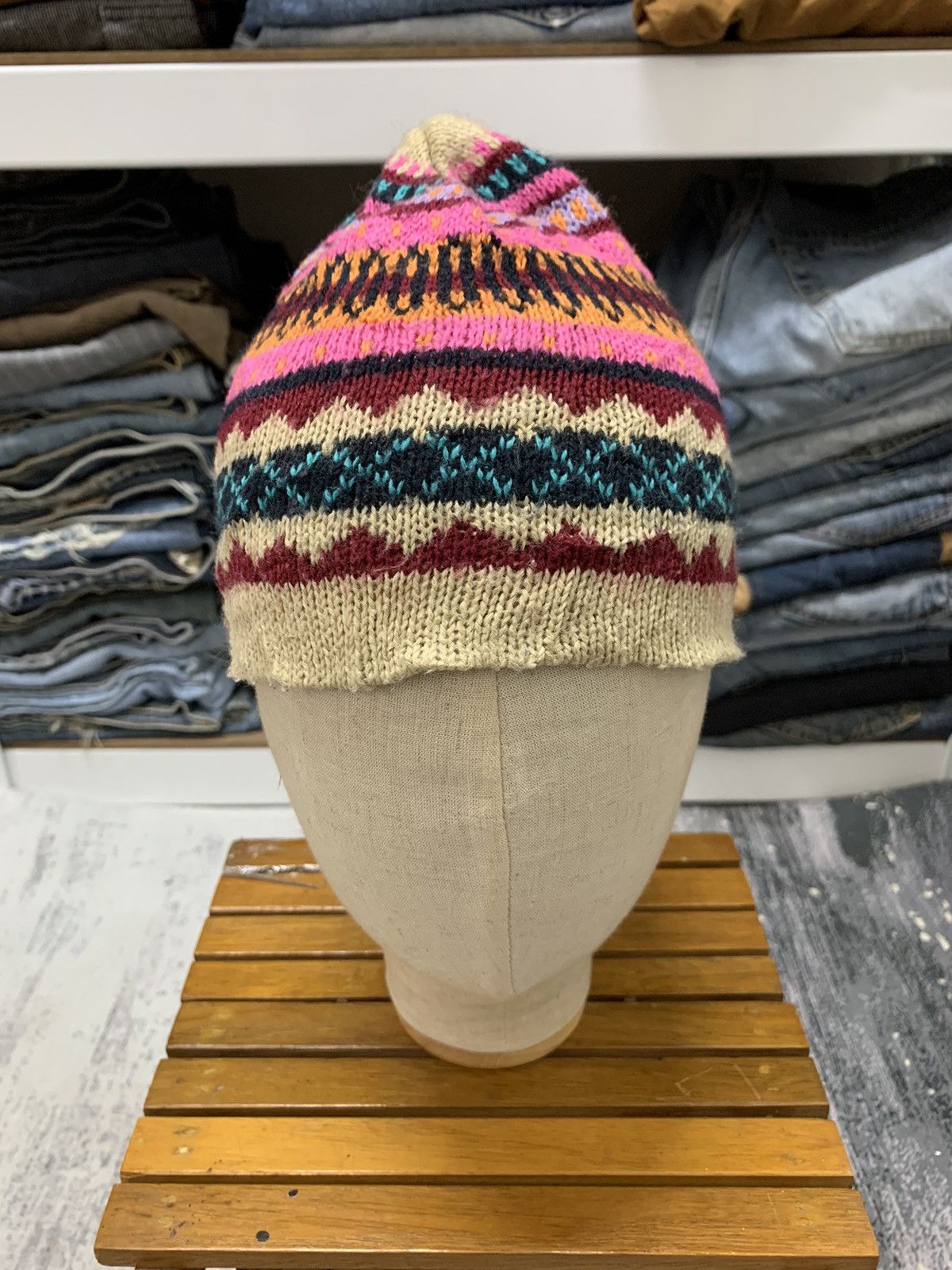 14th Addiction Vintage American Native Tribal Art Beanie Hat Size ONE SIZE - 2 Thumbnail