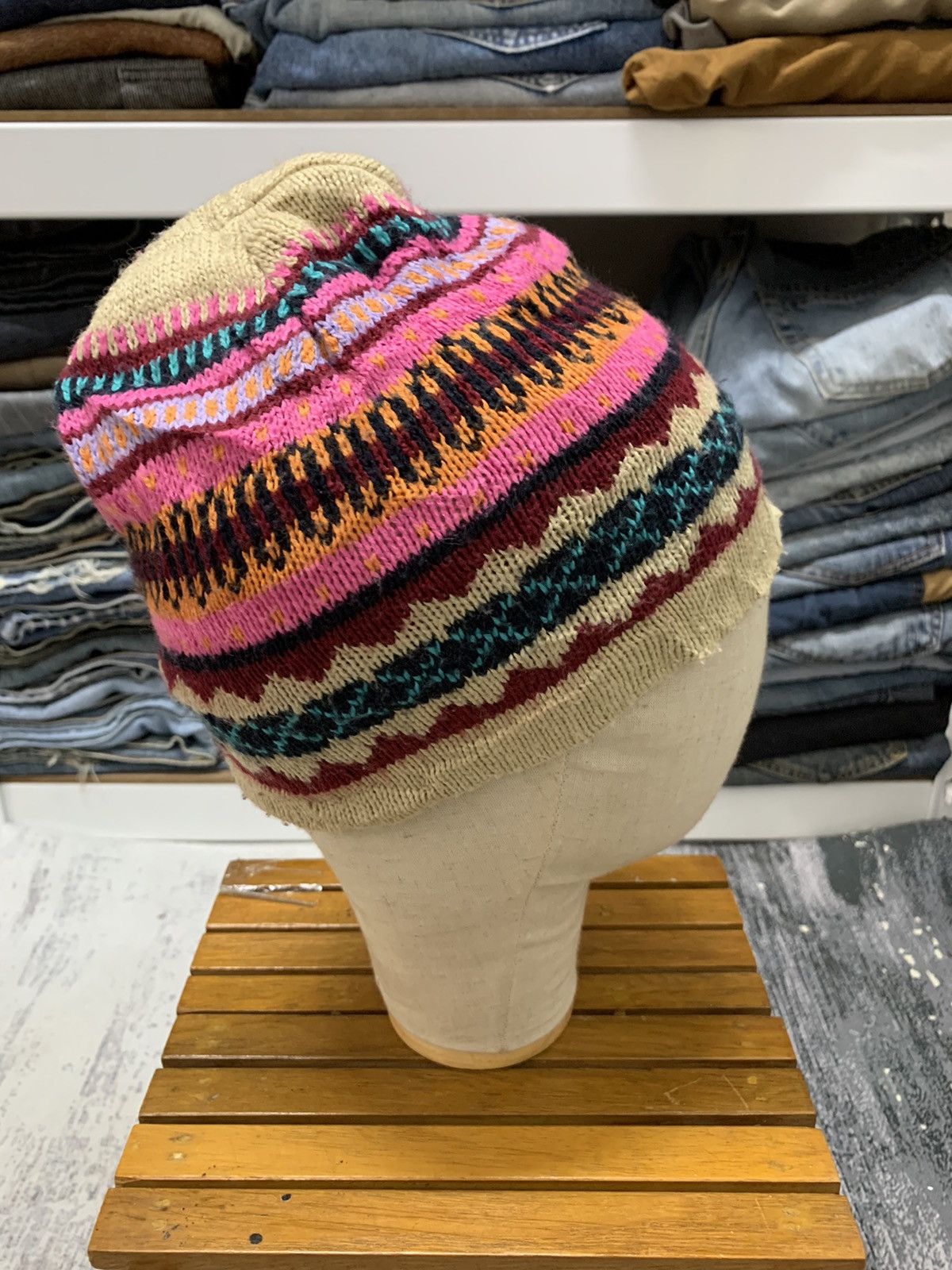 14th Addiction Vintage American Native Tribal Art Beanie Hat Size ONE SIZE - 5 Thumbnail