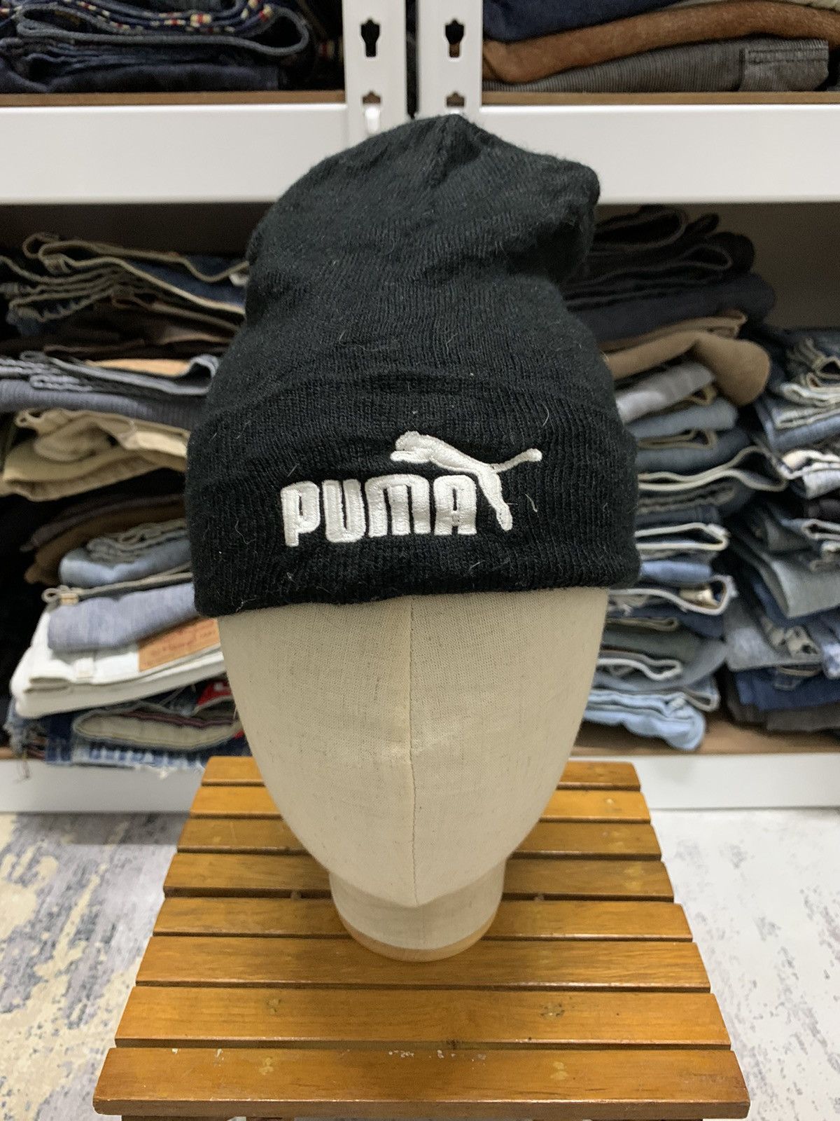 Puma Vintage Sportswear 90s Puma Embroidered Big Logo Beanie Hats Size ONE SIZE - 2 Thumbnail
