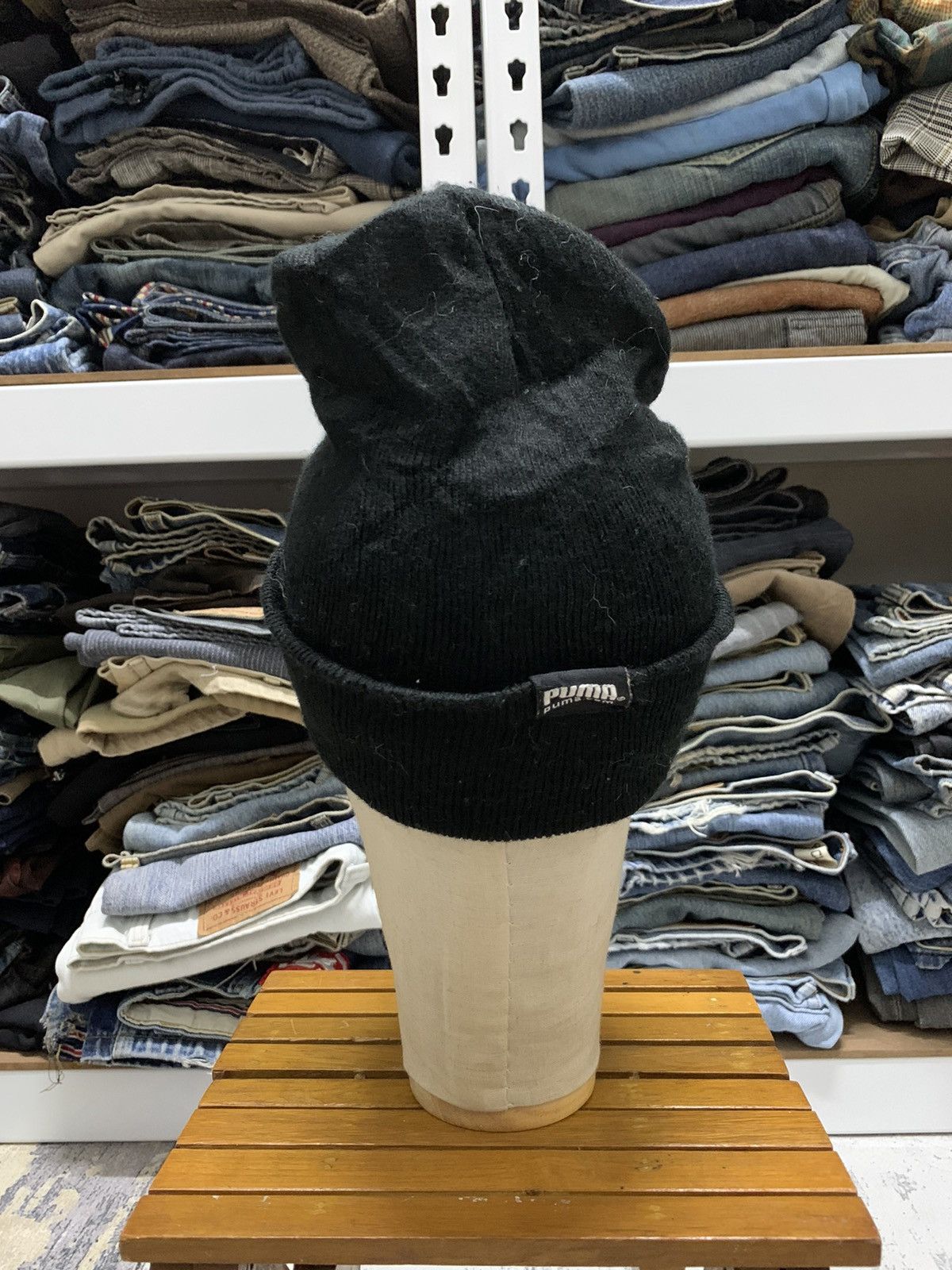 Puma Vintage Sportswear 90s Puma Embroidered Big Logo Beanie Hats Size ONE SIZE - 4 Thumbnail