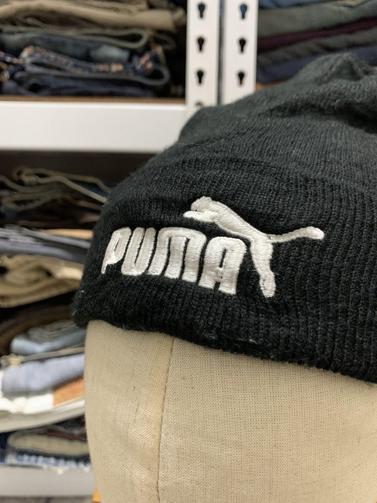 Puma Vintage Sportswear 90s Puma Embroidered Big Logo Beanie Hats Size ONE SIZE - 6 Thumbnail