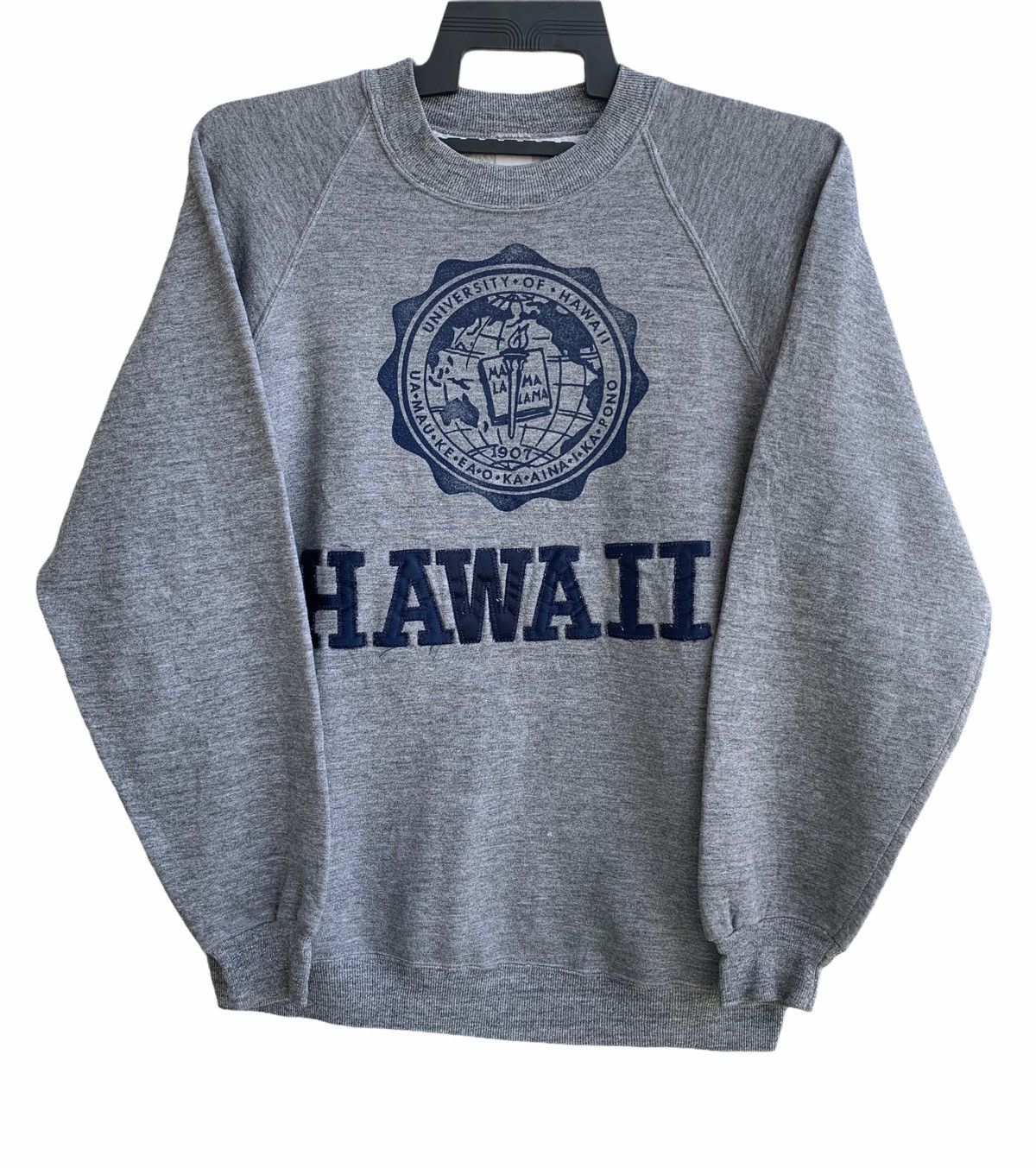 image of Hawaii Blues x Viceroy University 90' University Of Hawaii Sweatshirts in Grey, Men's (Size Medium)