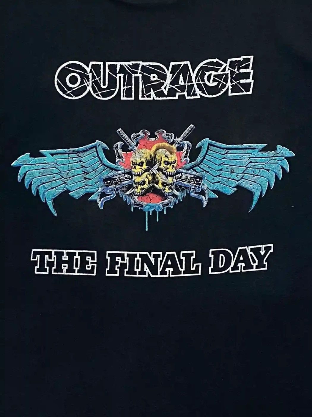 Vintage 90's Outrage The Final Day Japanese Thrash Metal Tee