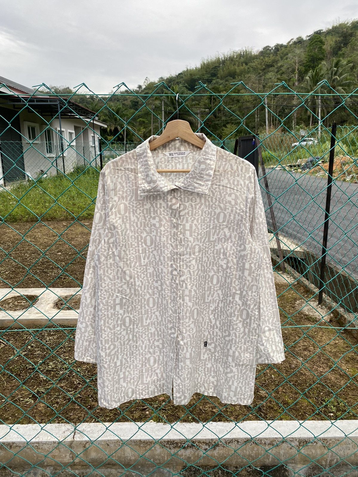 Vintage ⚡️Steals⚡️ Cote D'Azur Fullprint Spellout Light Jacket Size L / US 10 / IT 46 - 2 Thumbnail