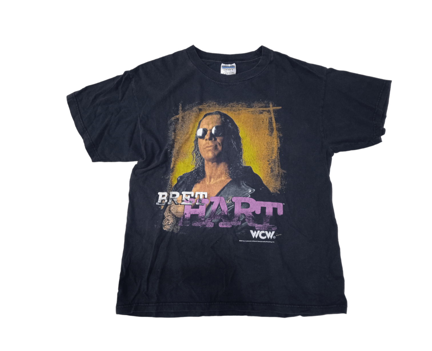 Vintage Vintage 90s WCW Bret Hart T-Shirt Size US L / EU 52-54 / 3 - 1 Thumbnail