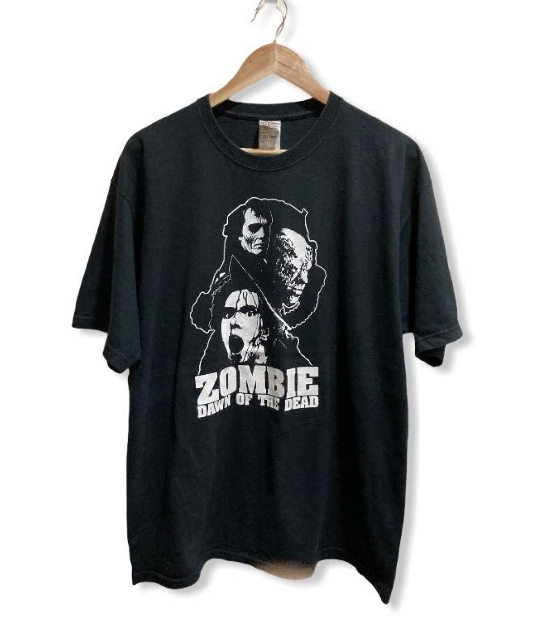 image of 90's Dawn Of The Dead Movie T Shirt in Black, Men's (Size XL)