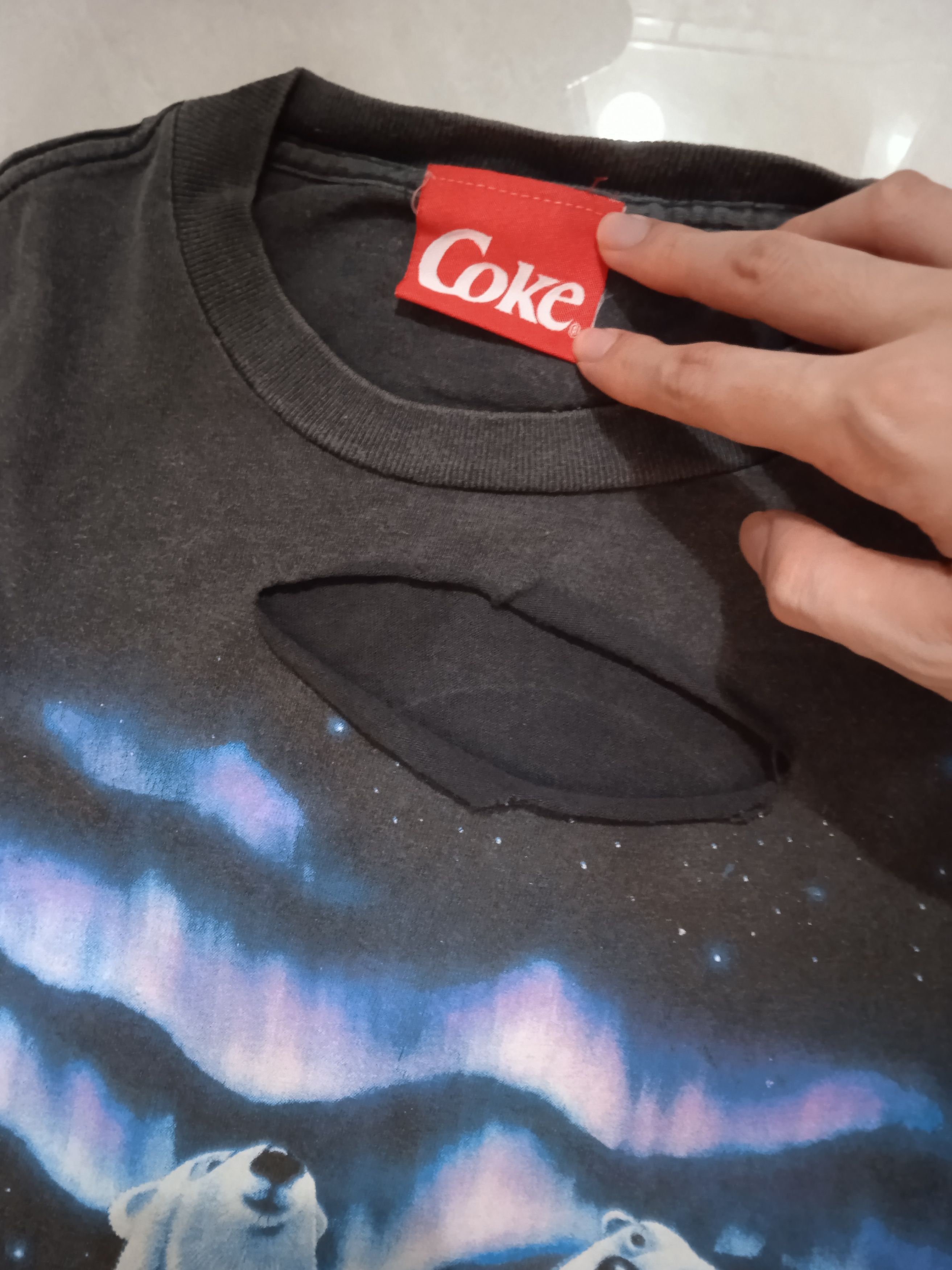 Coca Cola Vintage 90s Coca-Cola All-Over Print T Shirt Grunge Size US L / EU 52-54 / 3 - 3 Thumbnail