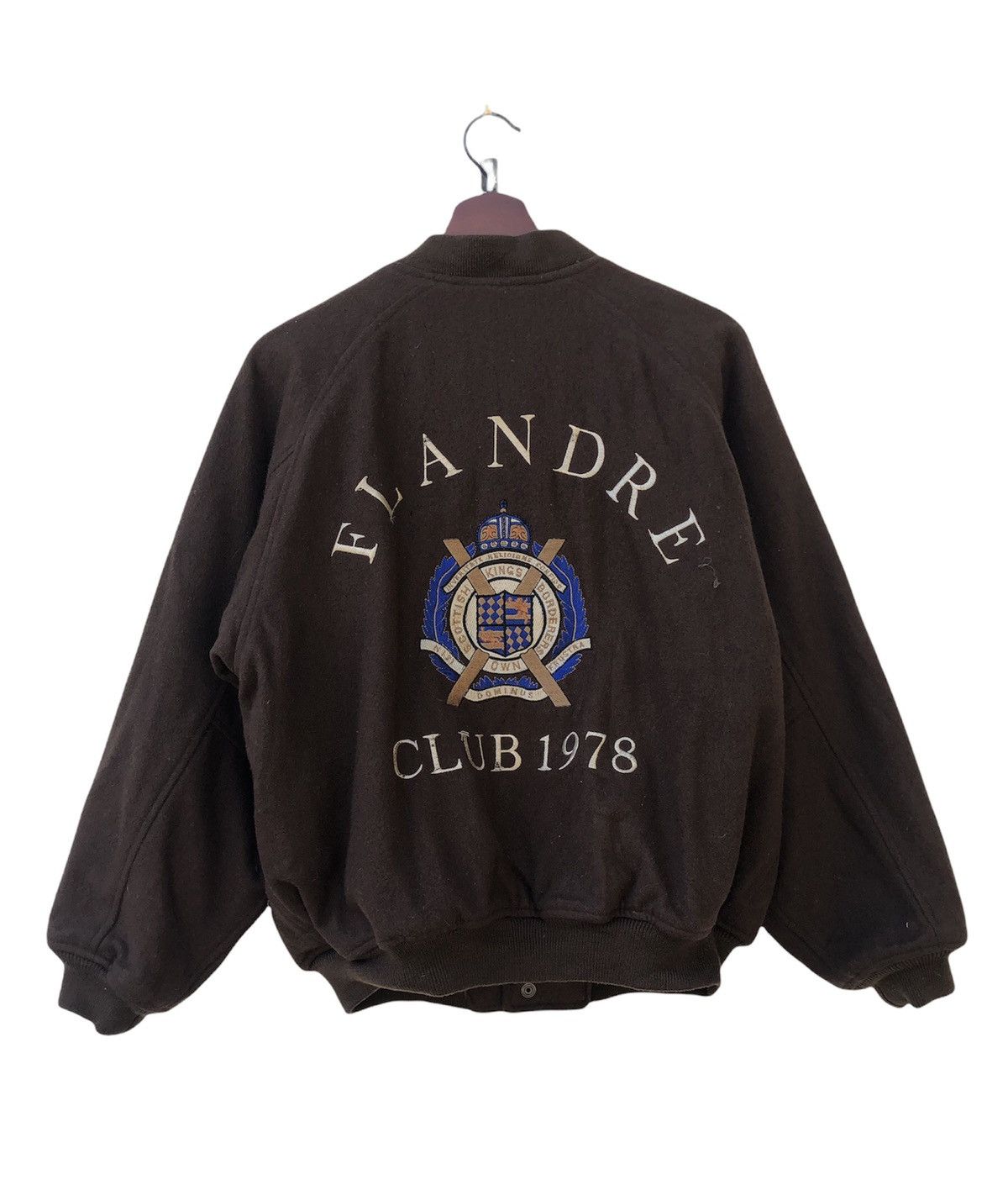 Japanese Brand Vintage Japanese brand Flandre wool varsity jacket Size US L / EU 52-54 / 3 - 2 Thumbnail