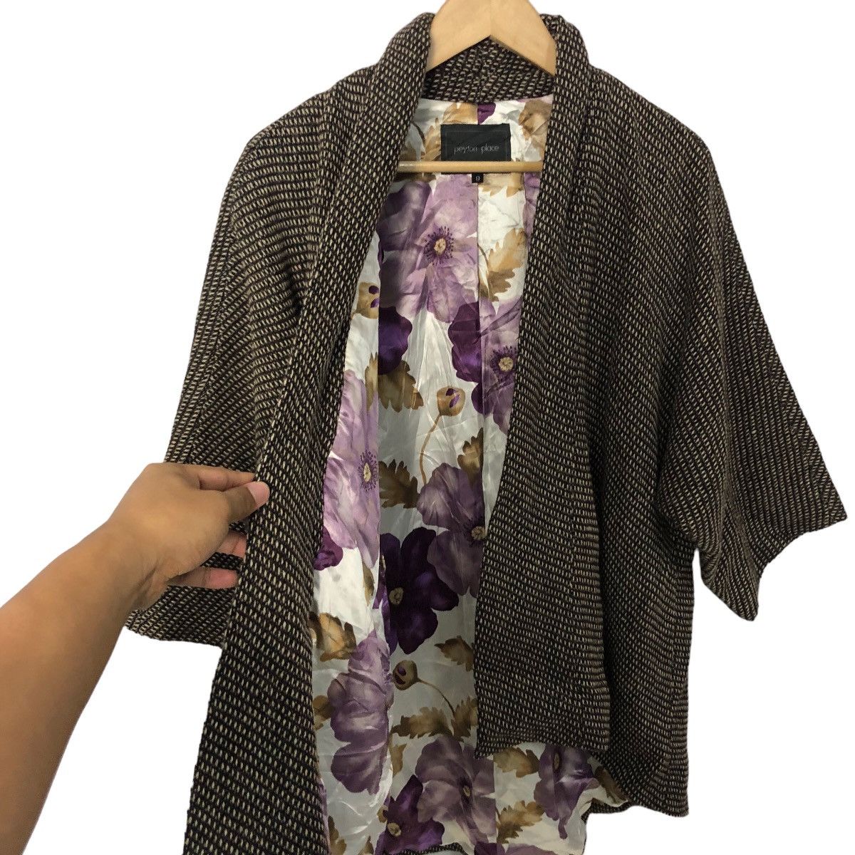 image of Ppfm x Vintage Peyton Place Flower Pattern Wool Cloak in Brown, Men's (Size XL)