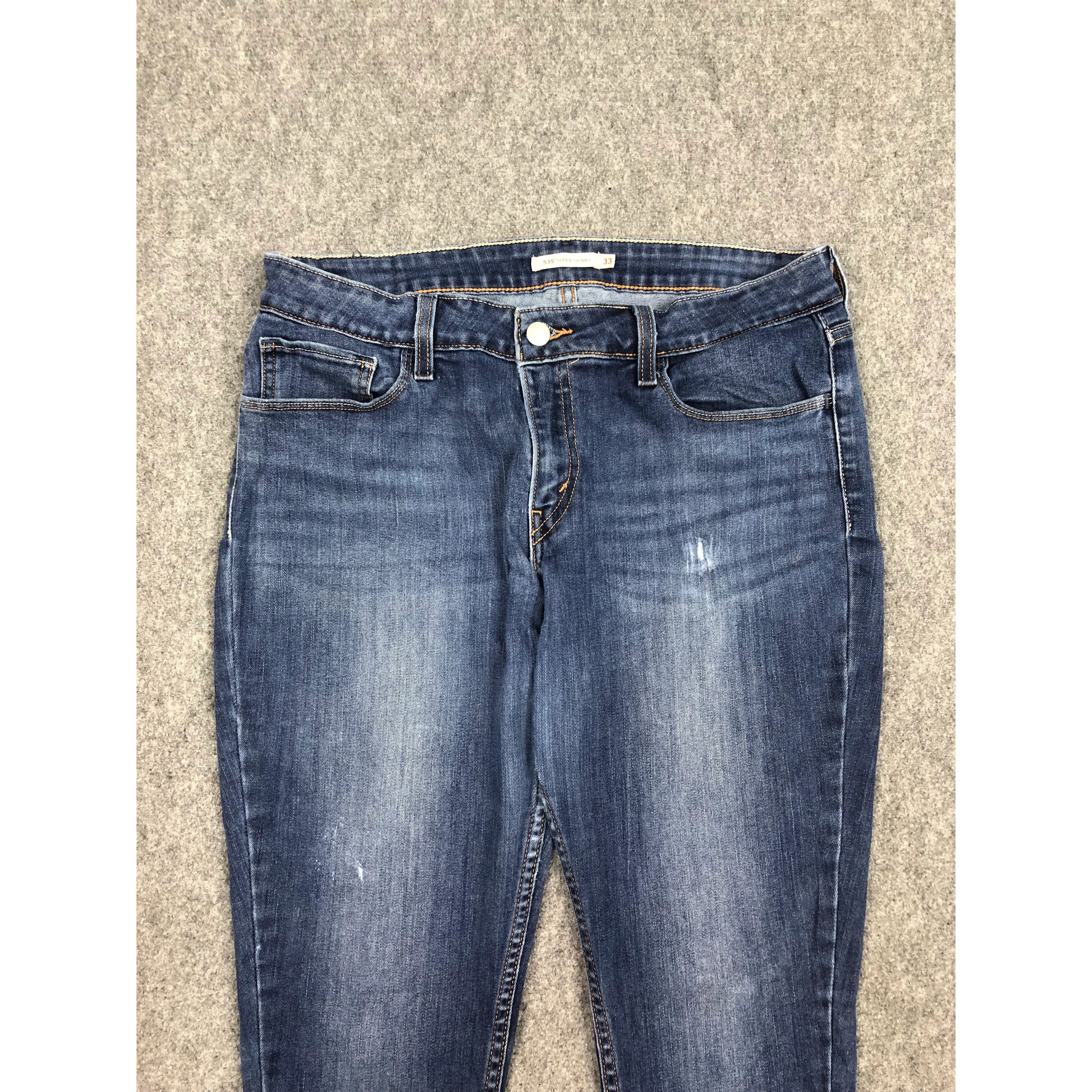 Levi's × Vintage Vintage Levis 535 Skinny Blue Denim DP0363 Size US 34 / EU 50 - 3 Thumbnail