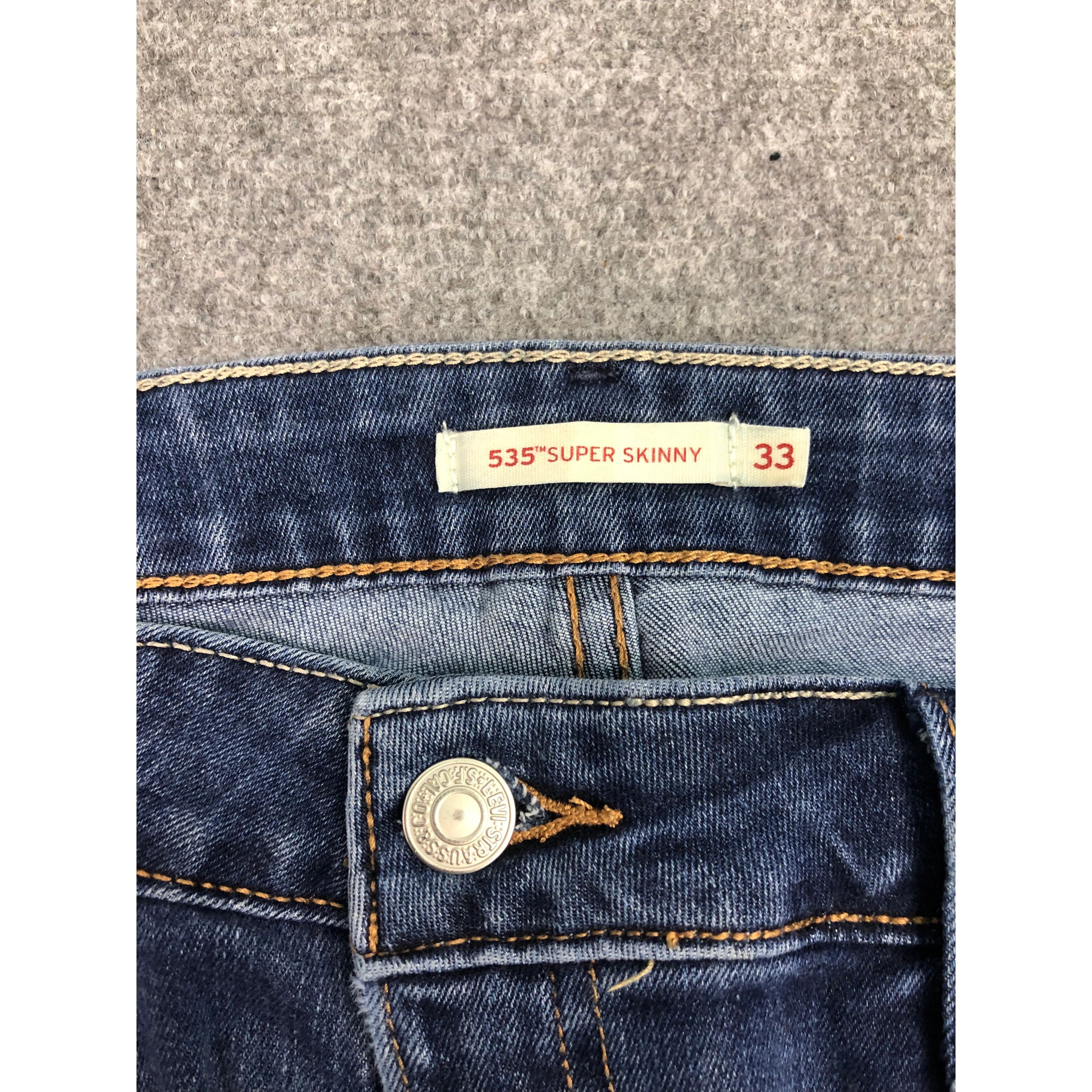 Levi's × Vintage Vintage Levis 535 Skinny Blue Denim DP0363 Size US 34 / EU 50 - 5 Thumbnail