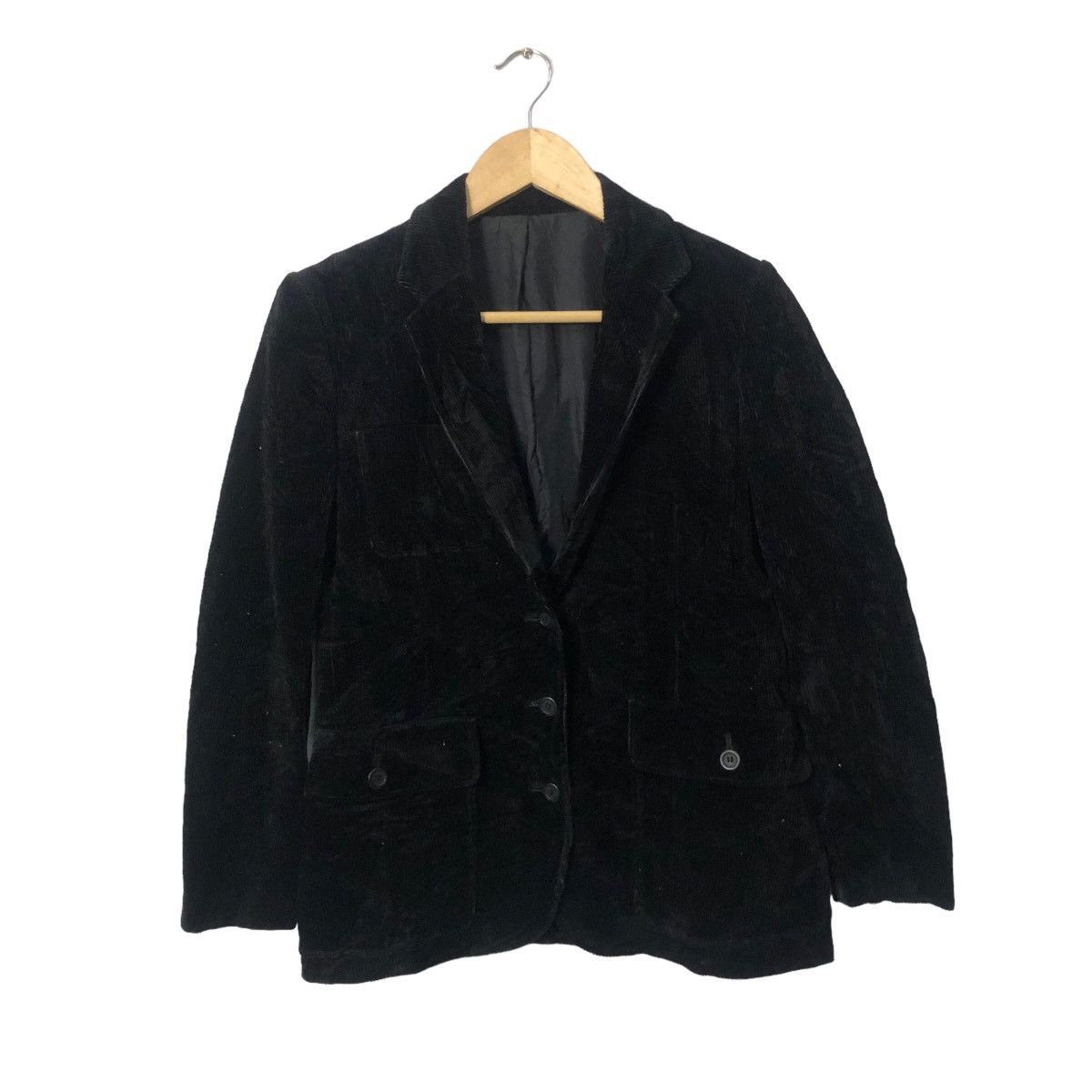 image of Corduroi Club x Vintage Christian Aujard Paris Corduroy Blazer Coat Jacket in Black, Women's (Size 