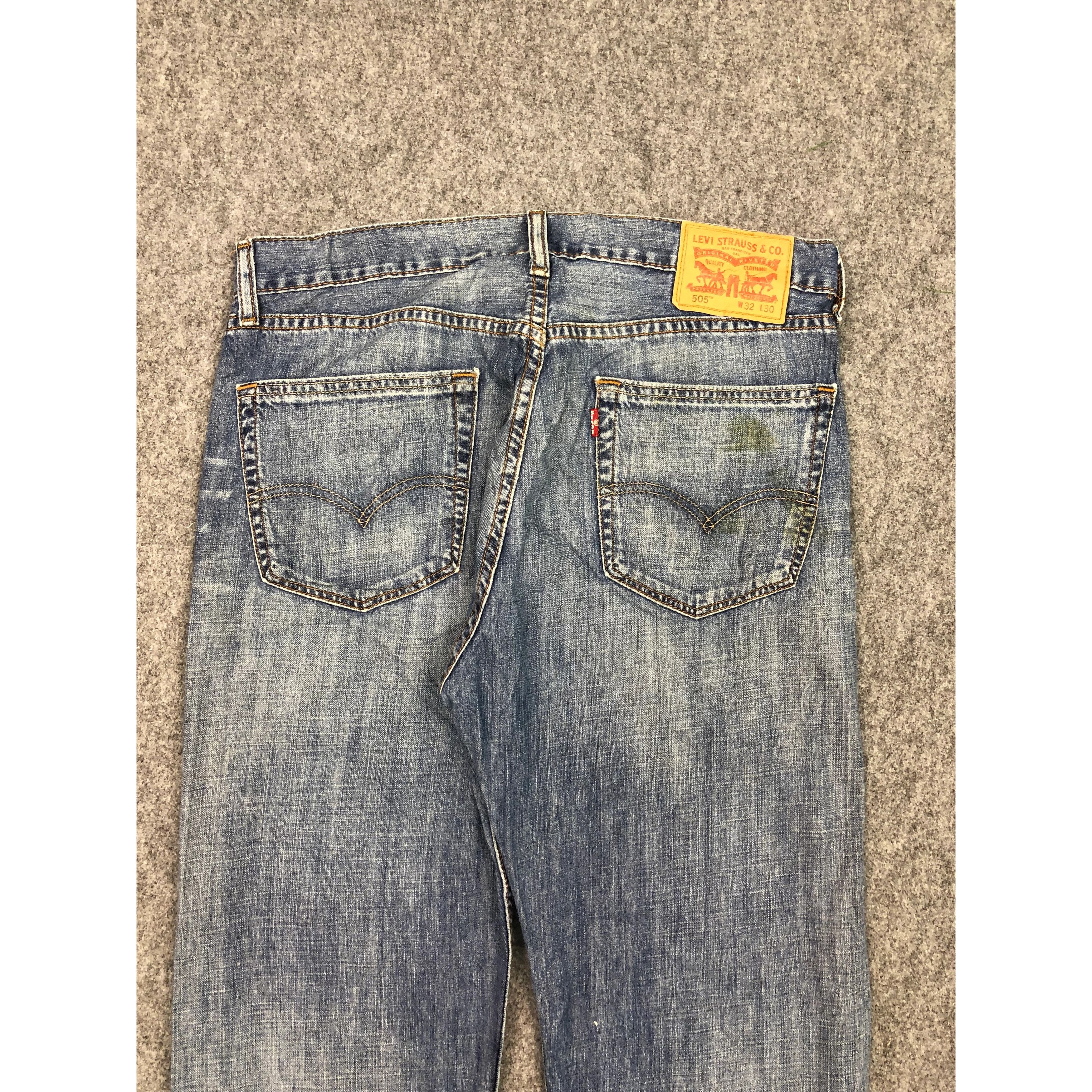 Levi's × Vintage Vintage Levis 505 Regular Fit Lightwash Denim DP0343 Size US 34 / EU 50 - 4 Thumbnail