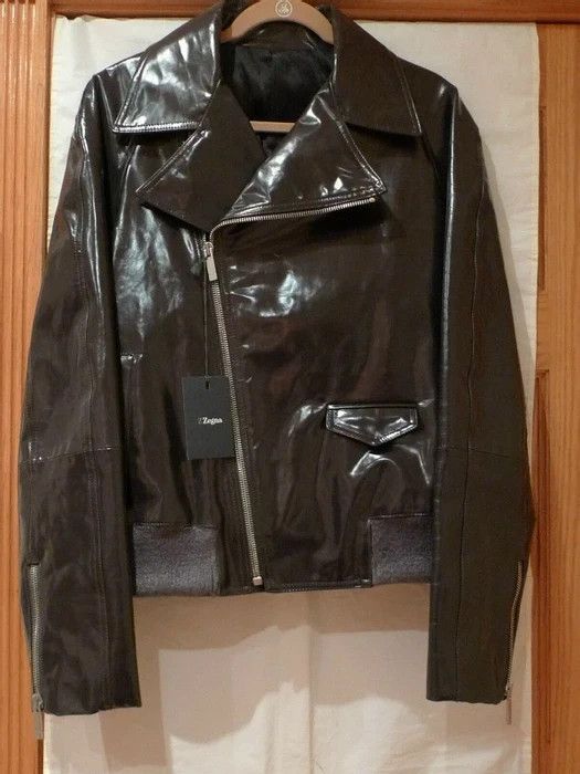 Z Zegna Z ZEGNA MEN'S MOTORCYCLE STYLE GREY LEATHER JACKET ITALY | Grailed