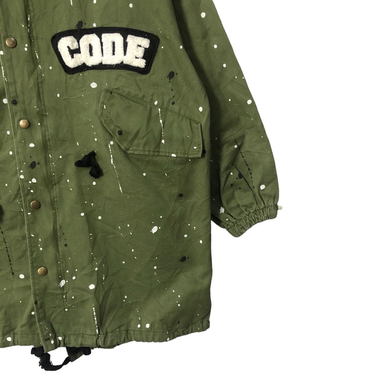Japanese Brand Vintage Barcode Dirty Painter Splash Big Logo Hoodie Jacket Size US L / EU 52-54 / 3 - 3 Thumbnail
