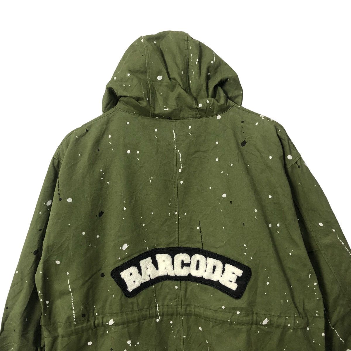 Japanese Brand Vintage Barcode Dirty Painter Splash Big Logo Hoodie Jacket Size US L / EU 52-54 / 3 - 9 Thumbnail