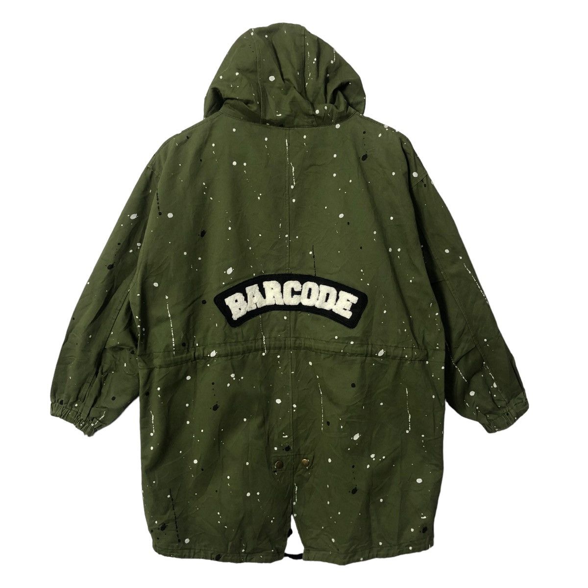 Japanese Brand Vintage Barcode Dirty Painter Splash Big Logo Hoodie Jacket Size US L / EU 52-54 / 3 - 1 Thumbnail