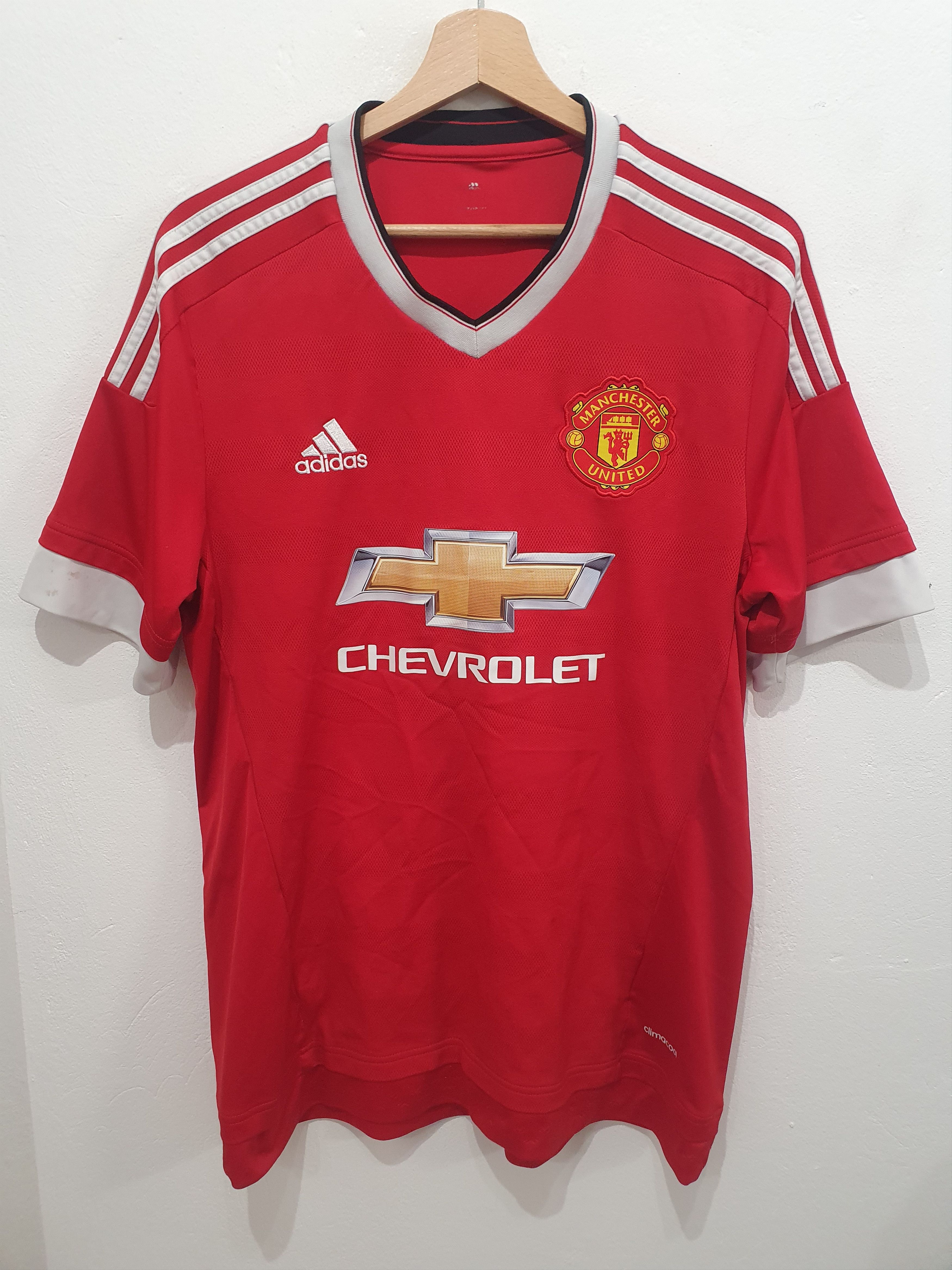 MANCHESTER UNITED 2015 2016 SIZE L ADIDAS SHIRT JERSEY