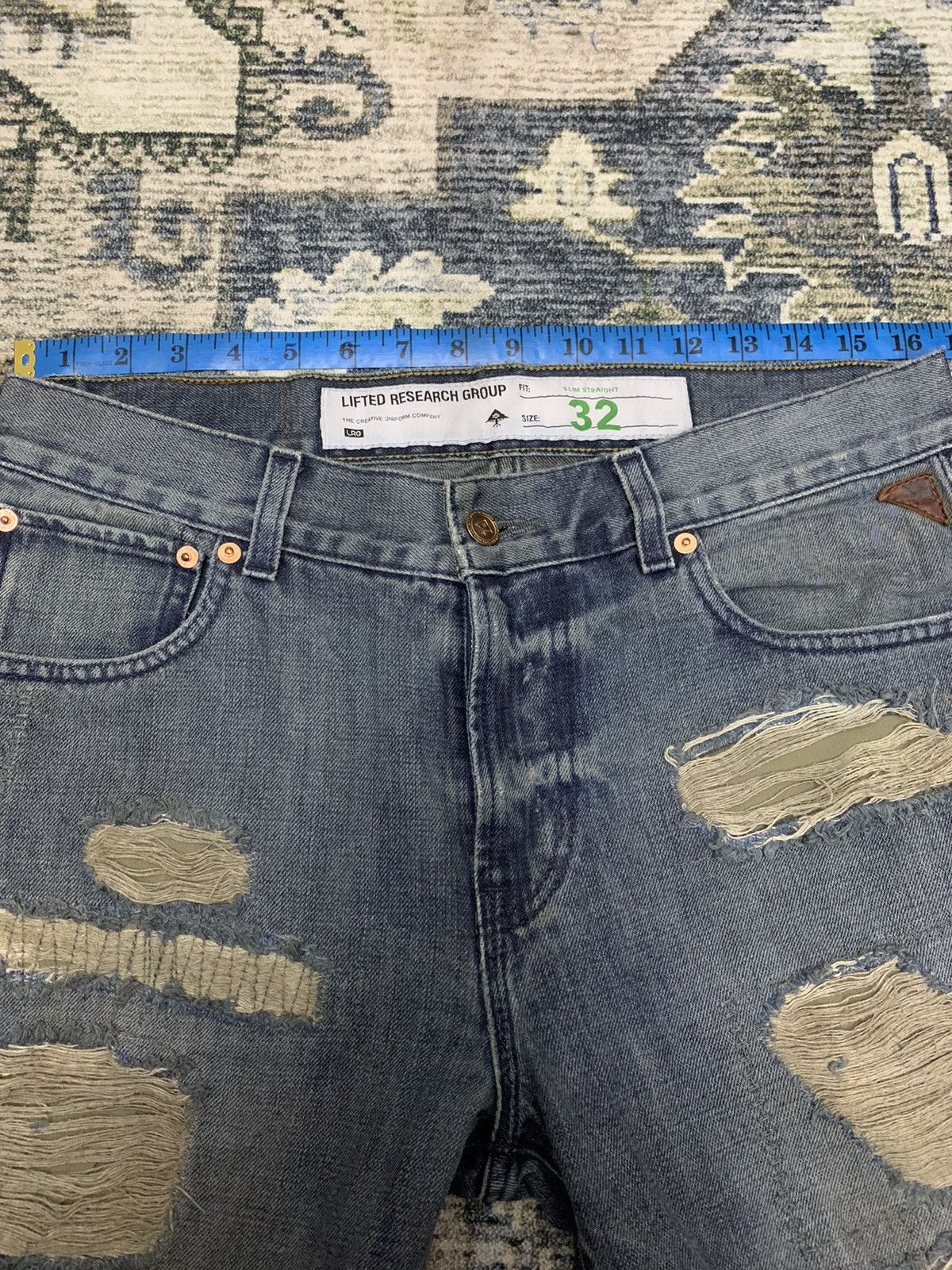LRG Rare SAMPLE LRG Distressed Denim Size US 33 - 10 Thumbnail