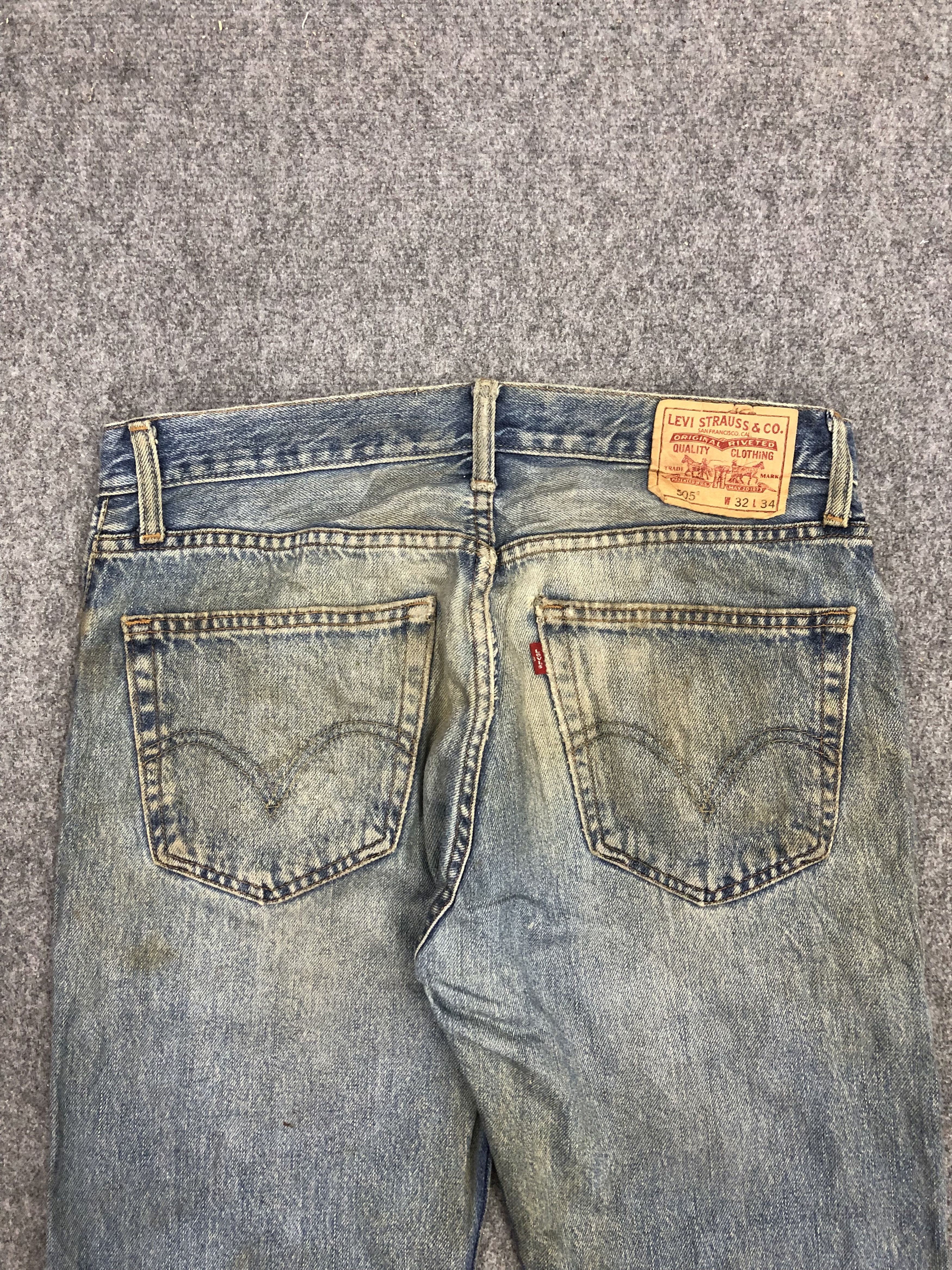 Levi's × Vintage Vintage Levis 505 Sun Faded Denim DP1294 Size US 34 / EU 50 - 4 Thumbnail