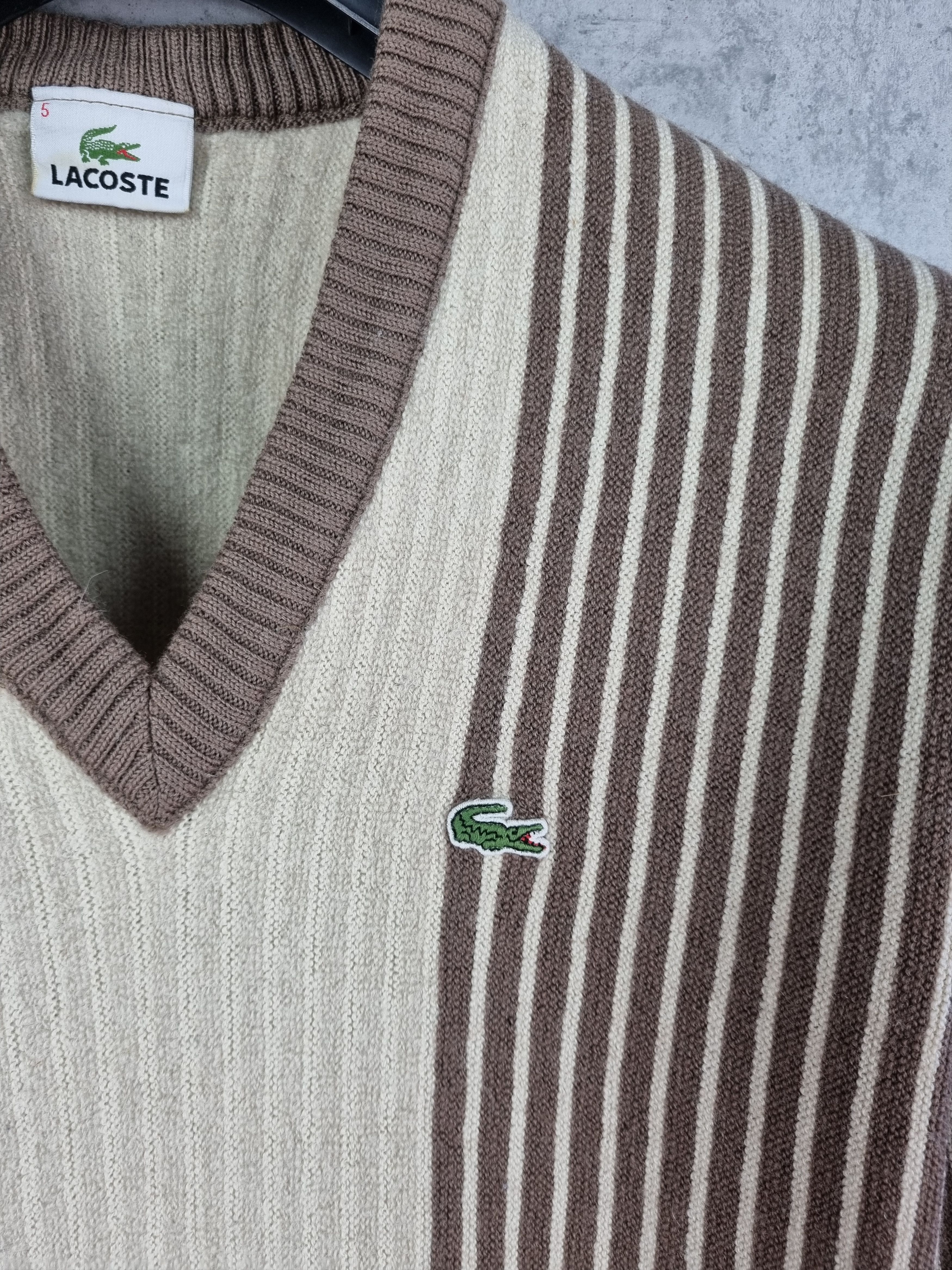 Lacoste × Vintage 90s LACOSTE Wool Knitted Stripes Sweater TYLER Style Size US S / EU 44-46 / 1 - 5 Thumbnail