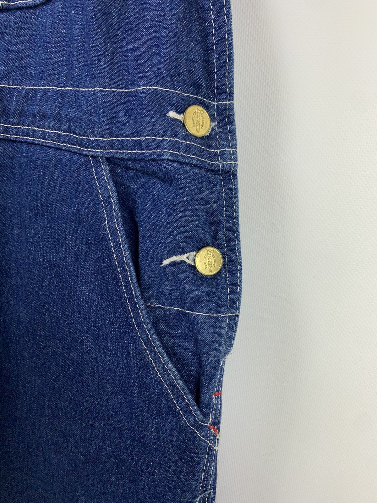 Dickies × Vintage Dickies vintage workwear denim bib overall size 34 x 32 blue Size US 34 / EU 50 - 7 Thumbnail